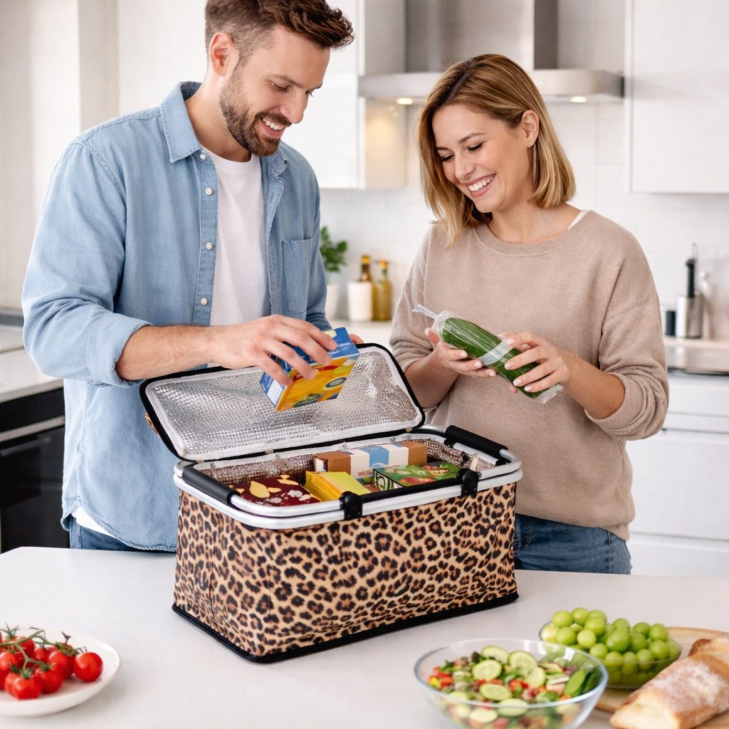 KESPER® Einkaufskorb Thermokorb, Leopard, 20 l, mit Kälte- / Wärmeisolierung