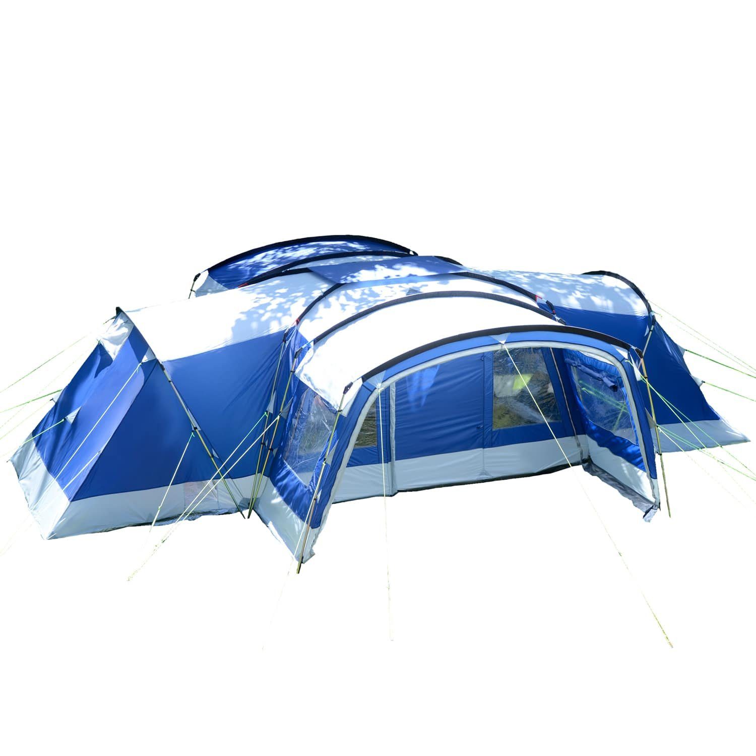 Skandika Gruppenzelt Nimbus 12 Sleeper (blau), Personen: 12, dunkle Schlafkabinen mit eingenähtem Zeltboden