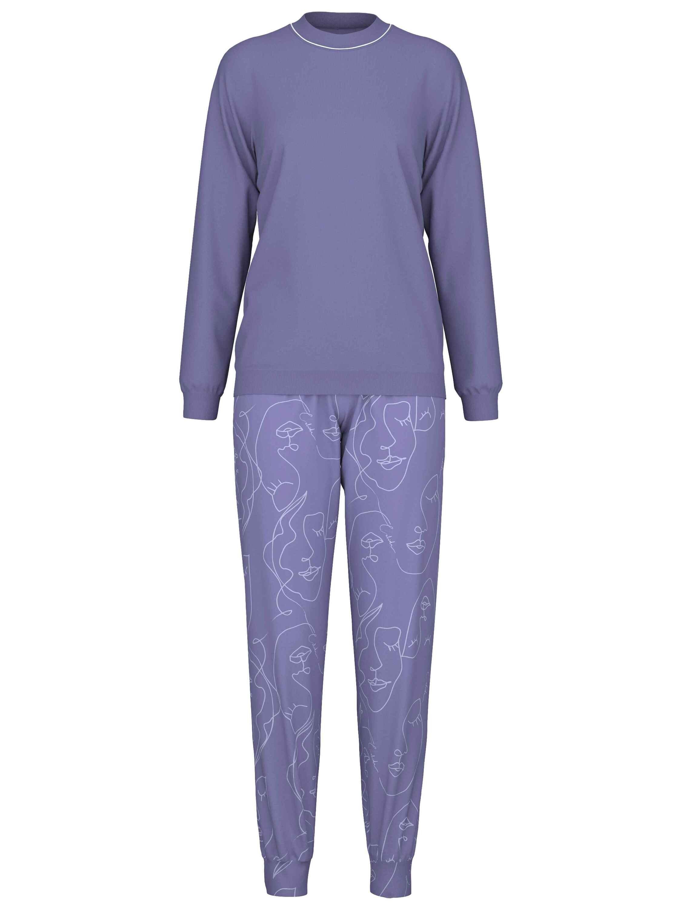 Pyjama tlg) Bündchen-Pyjama CALIDA (2 purple twilight