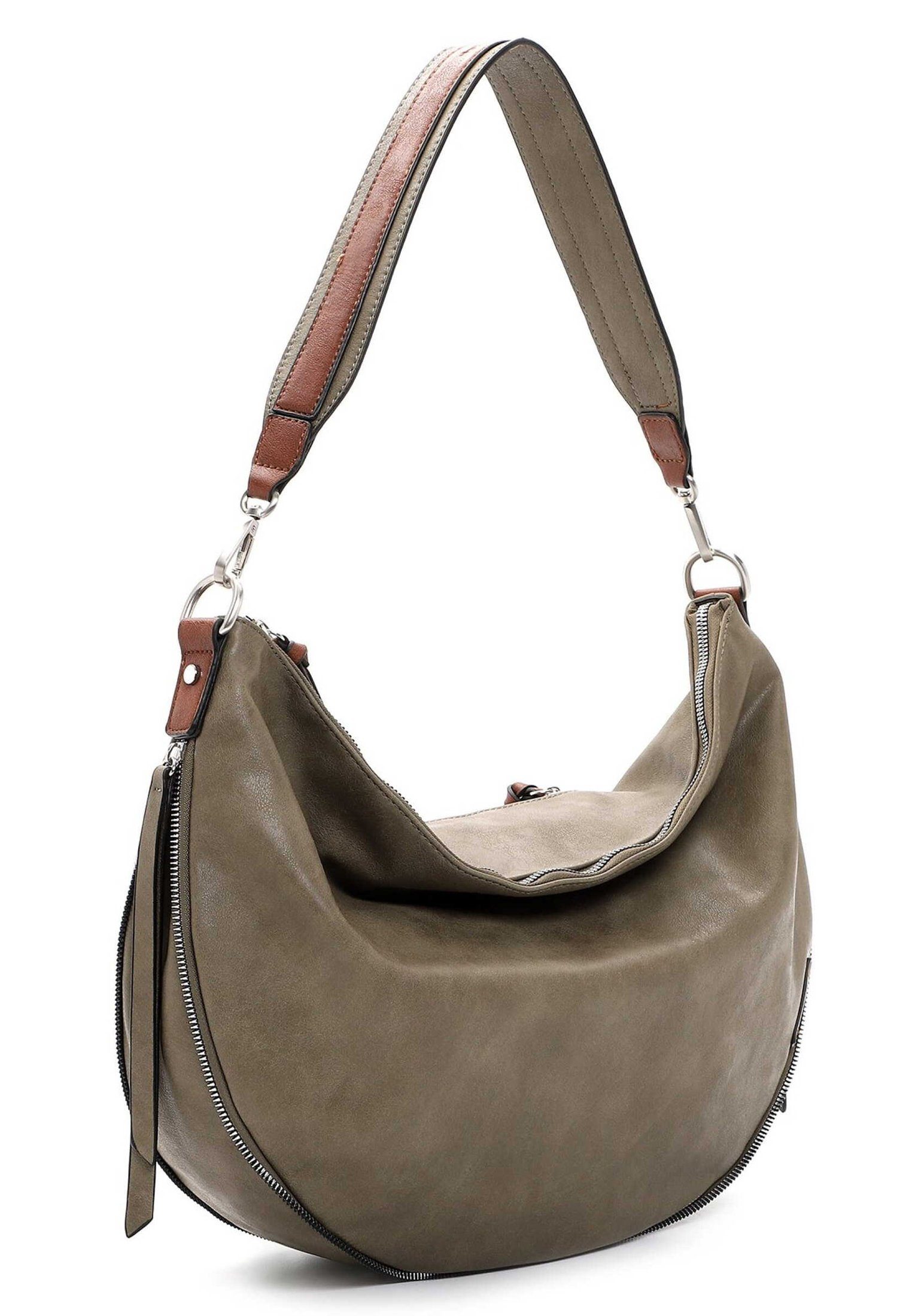 Schultertasche 31521 917 khaki/cognac