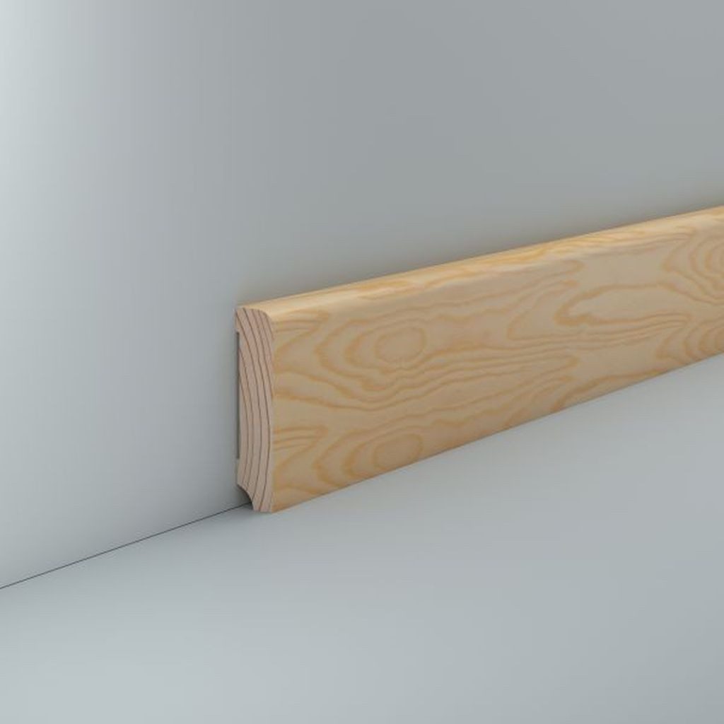 Südbrock Sockelleiste Sockelleiste Kiefer 13 x 60 Fußleiste Massivholz Unbehandelt, L: 240 cm, H: 6 cm, 1-St., Unbehandelt
