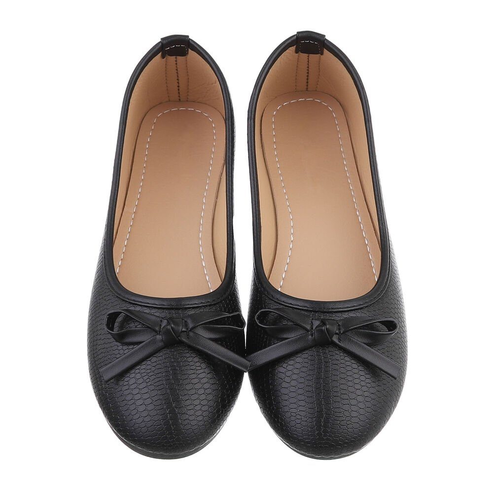 Ital-Design Damen Freizeit Ballerina (85894033) Blockabsatz Klassische Ballerinas in Schwarz