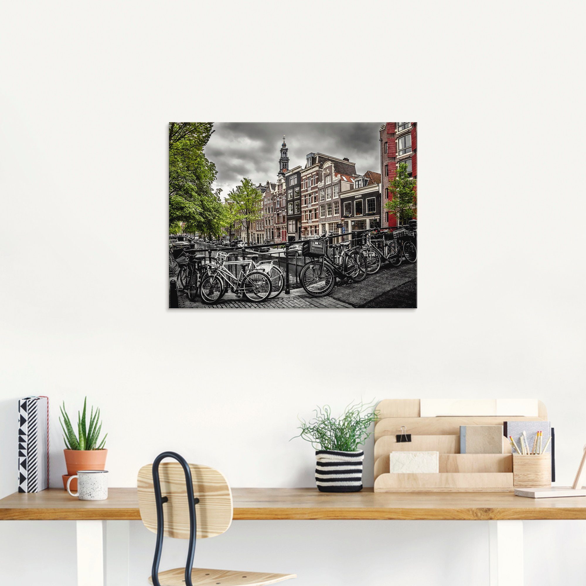 St), verschiedenen Glasbild Größen Amsterdam (1 Fahrräder in Artland Bloemgracht,