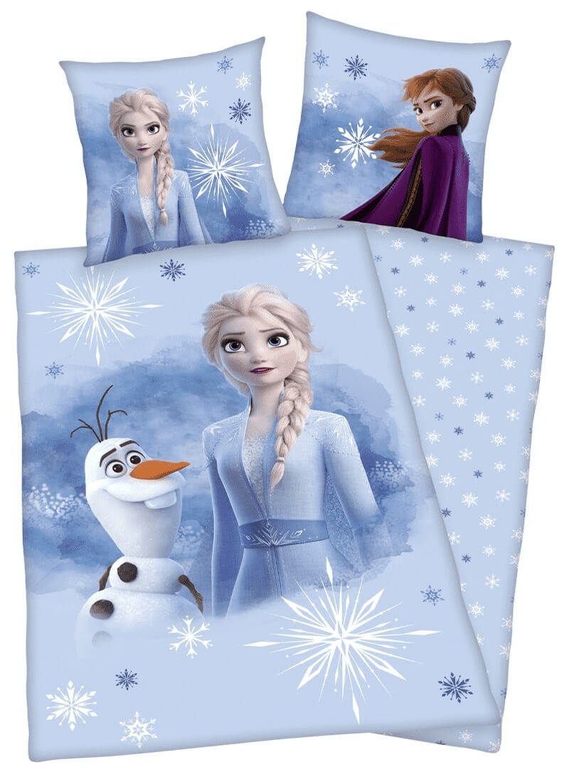 Kinder Jugend Disney Bettwäsche Set Duvet 140x200 Frozen Eiskönigin Anna & Elsa 
