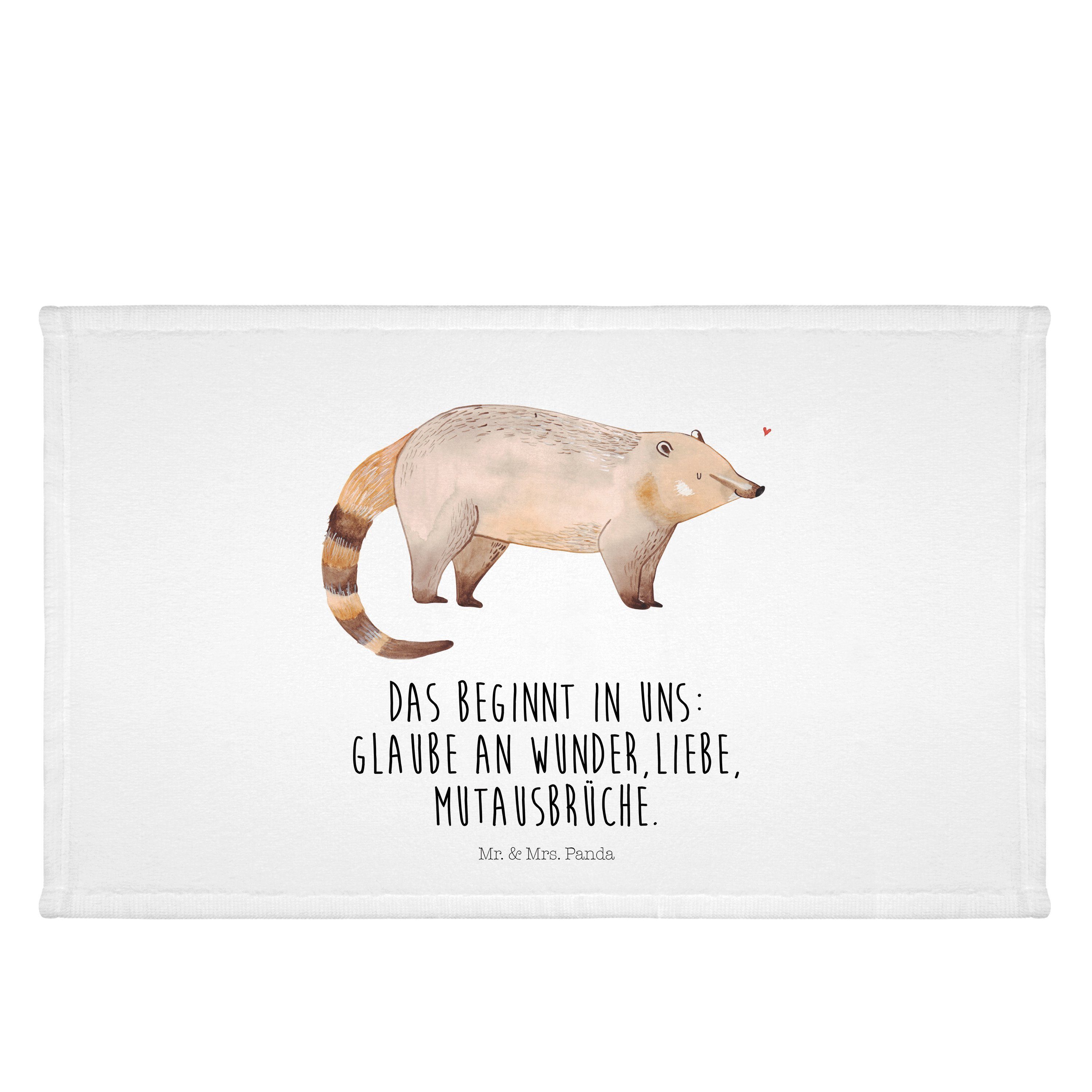 Handtuch Nasenbaer - Weiß - Geschenk, Nasenbär, Nasenbären, Rüsselbär, Tiermot