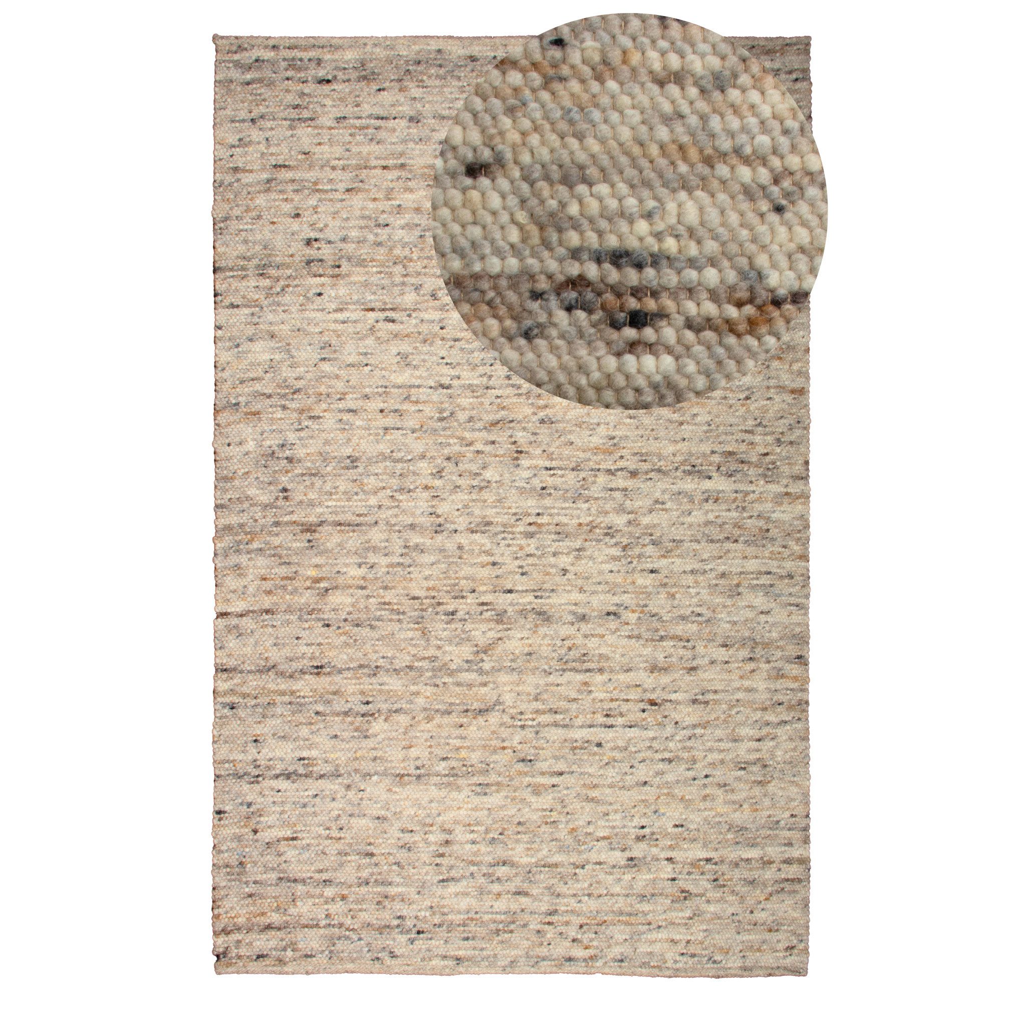 HARO Designteppich Piazza Anzio, Handgewebter Schurwollteppich in gewalkter, strapazierfähiger Qualität