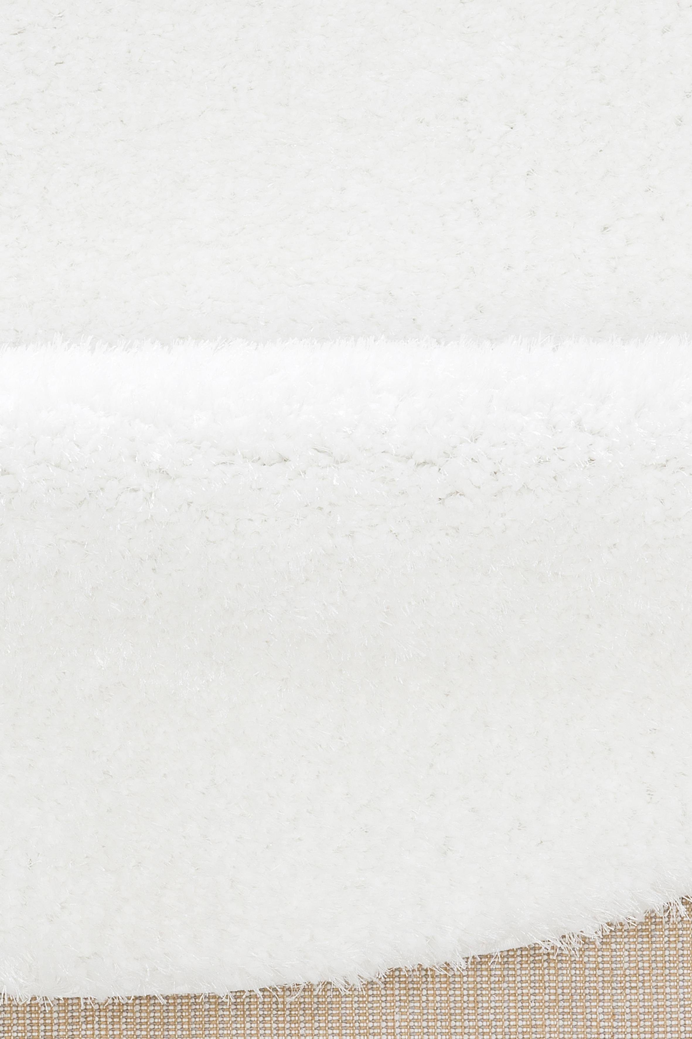 Mikrofaser affaire, Malin, durch glänzend, leicht 43 rund, mm, besonders Höhe: Home Hochflor-Teppich Uni-Farben, weiß flauschig