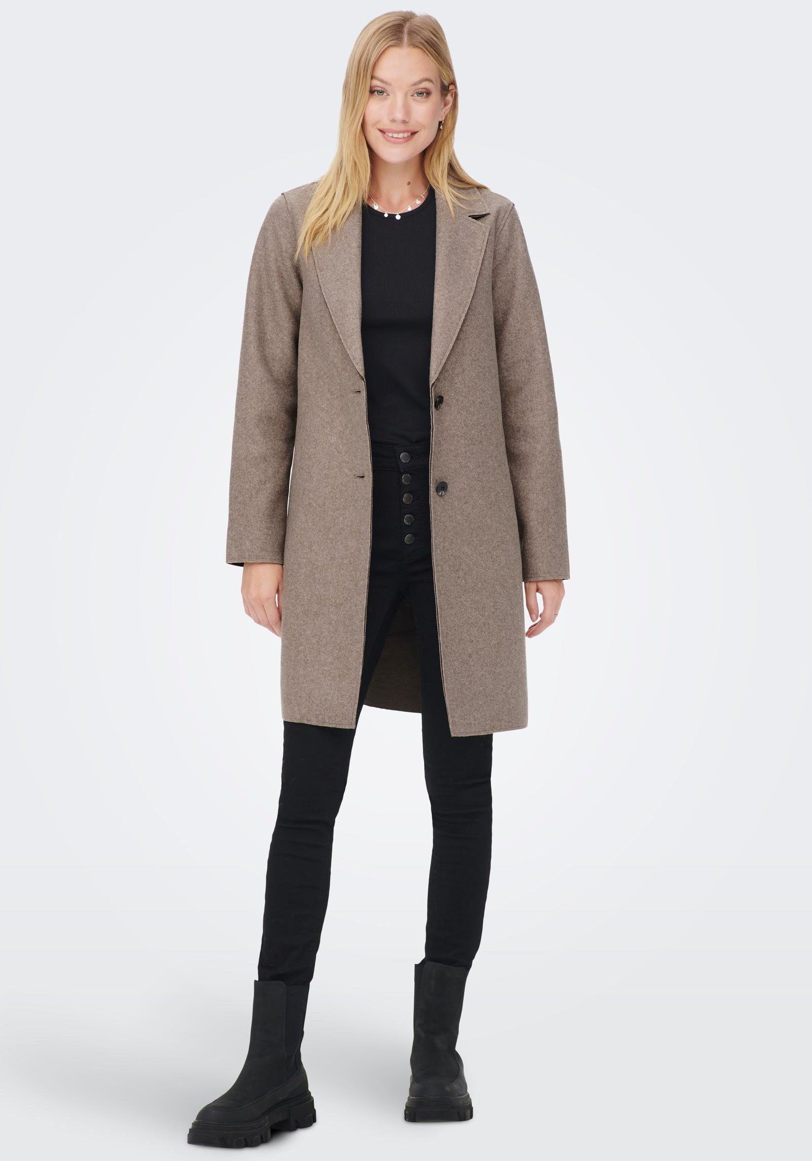 ONLY braun-meliert BONDED COAT Kurzmantel ONLCARRIE