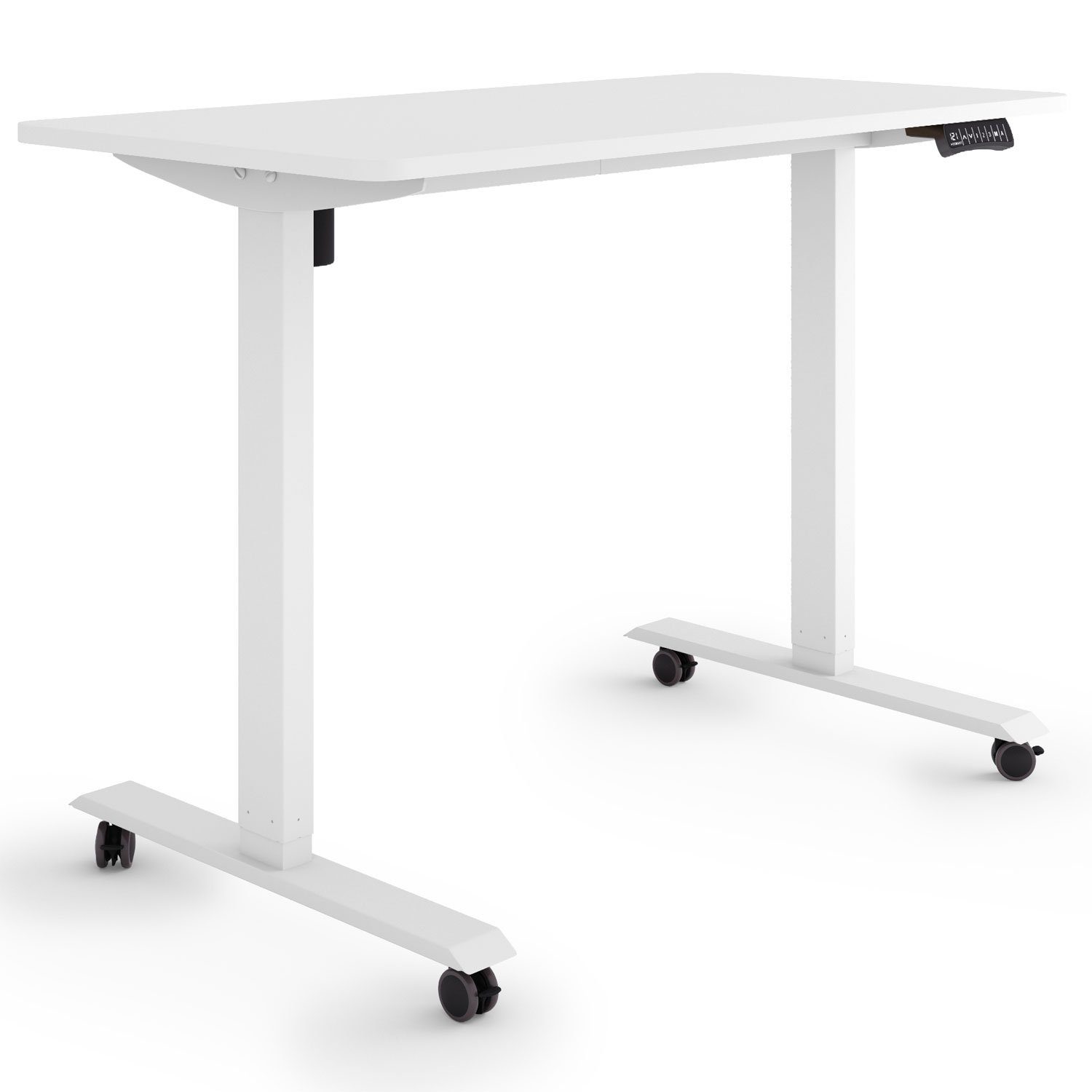 ESMART auf 60 ESMART Elektrisch ETX-121 cm höhenverstellbarer Weiß Germany, Schreibtisch / Tischplatte: Schreibtisch Rollen Weiß 120 Rahmen: x