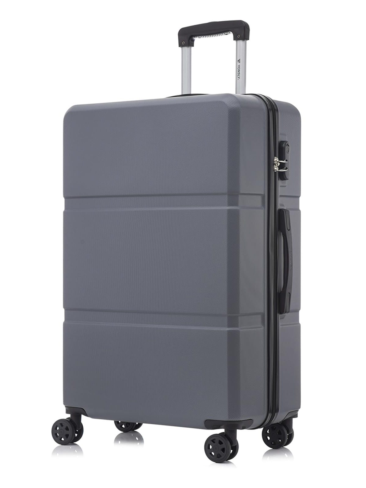 yonsly Hartschalen-Trolley Hartschalen-Koffer Trolley Rollkoffer Zahlenschloss, Handgepäck, 4 Rollen, ABS-Hartschale, robuster Reisekoffer mit Teleskopgriff,46/55/66/76 cm