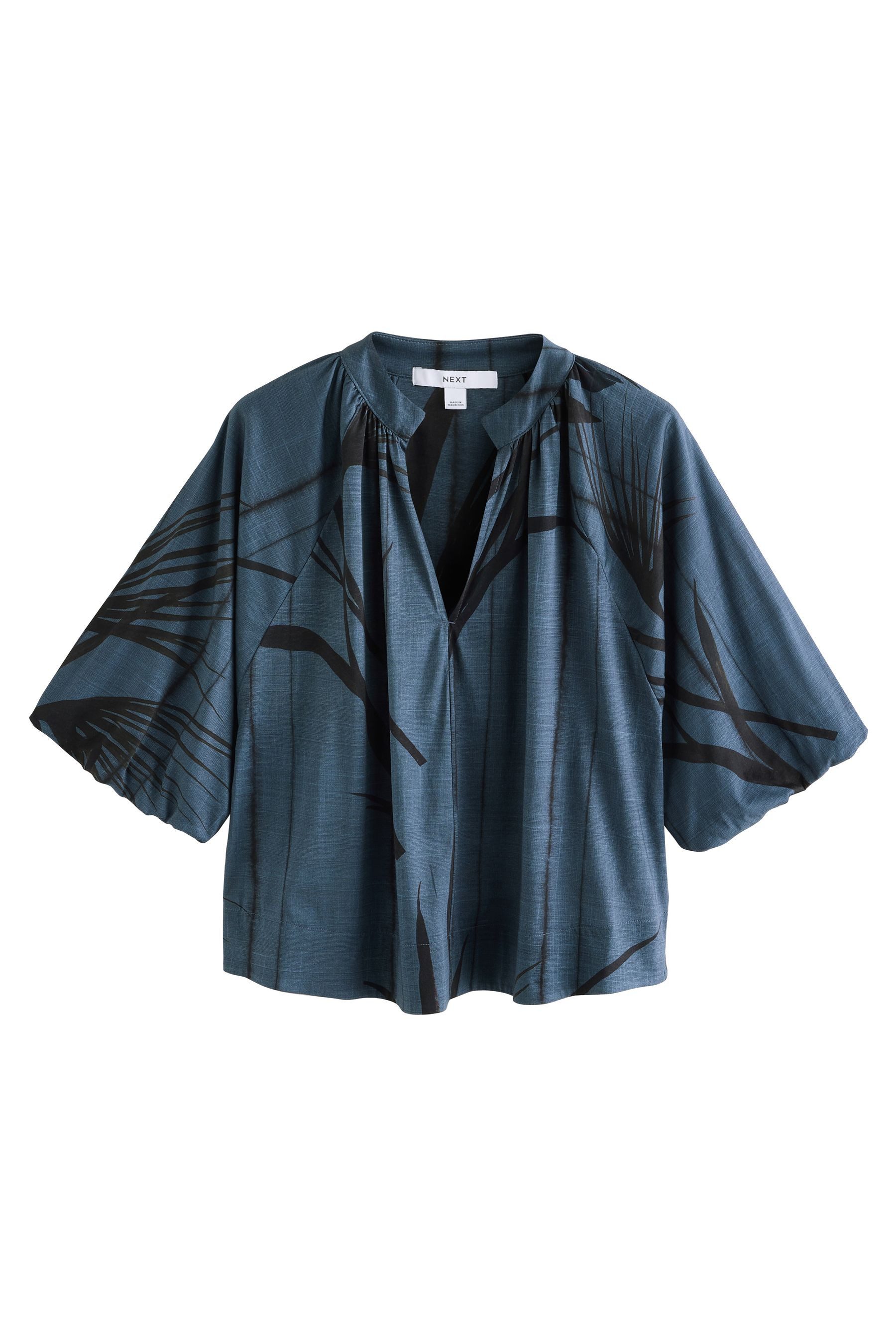 Next Shirtbluse Bluse mit V-Ausschnitt und Volumen-Ärmeln (1-tlg) günstig online kaufen