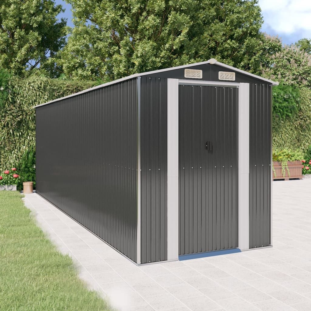vidaXL Garten-Geräteschrank 192 x 606 x 223 cm Geräteschuppen Anthrazit 192x606x223 cm Verzinkter