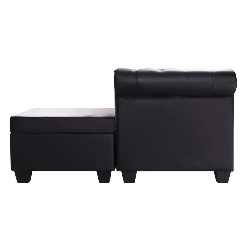 Schwarz in vidaXL Sofa Chesterfield Sofa L-Form Kunstleder