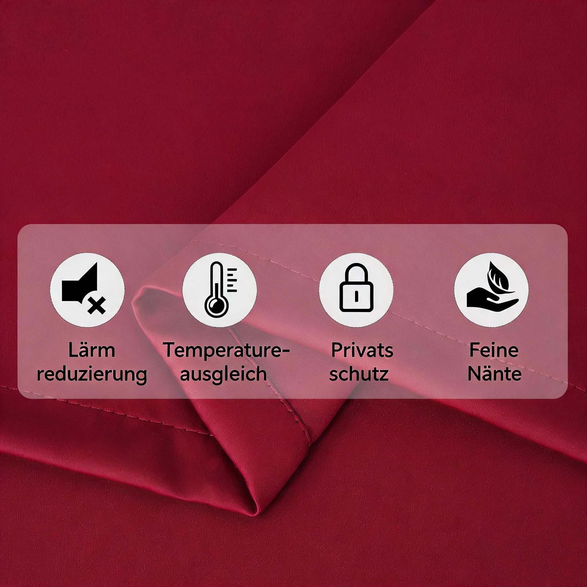GarveeMore Gardine Verdunkelungsvorhang Scheibengardine Panneaux Kuvertstore, Thermoisolierende Verdunkelungsvorhänge für Küche und kleine Fenster – Bild 5 von 5
