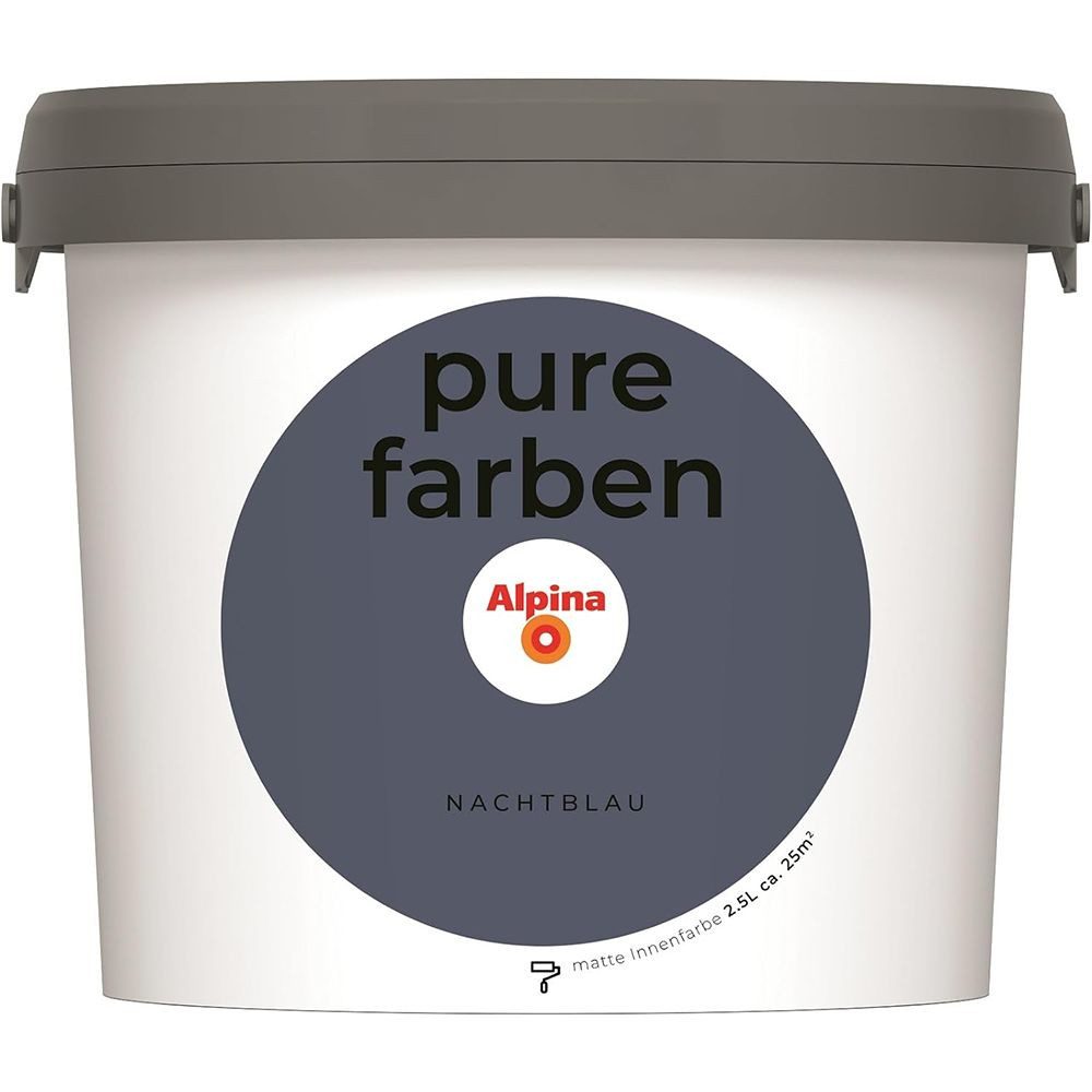 Alpina Wandfarbe Alpina pure farben 2,5 Ltr. Nachtblau Innenfarbe matt