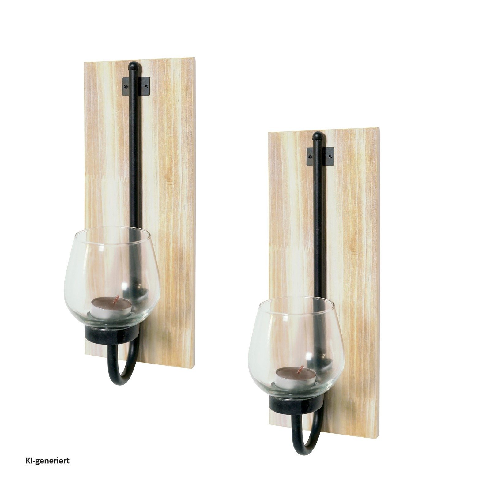 HTI-Line Teelichthalter Wandkerzenhalter 2er Set Viola (Stück, 2 St., 2x Wandkerzenhalter (ohne Kerzen), Wanddekoration Teelichthalter