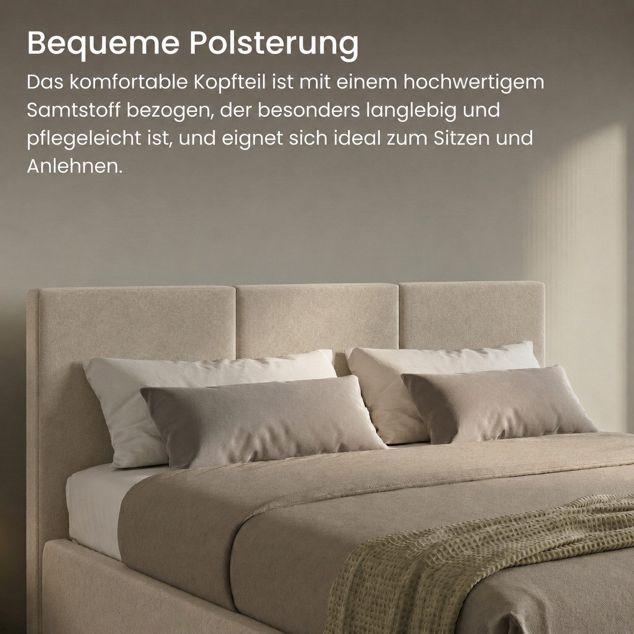Home Collective Polsterbett Bett Doppelbett Bettgestell mit Lattenrost & Stauraum, mehrere Größen (Größen: 120x200 140x200 160x200 180x200, samtweicher Velourss – Bild 4 von 4