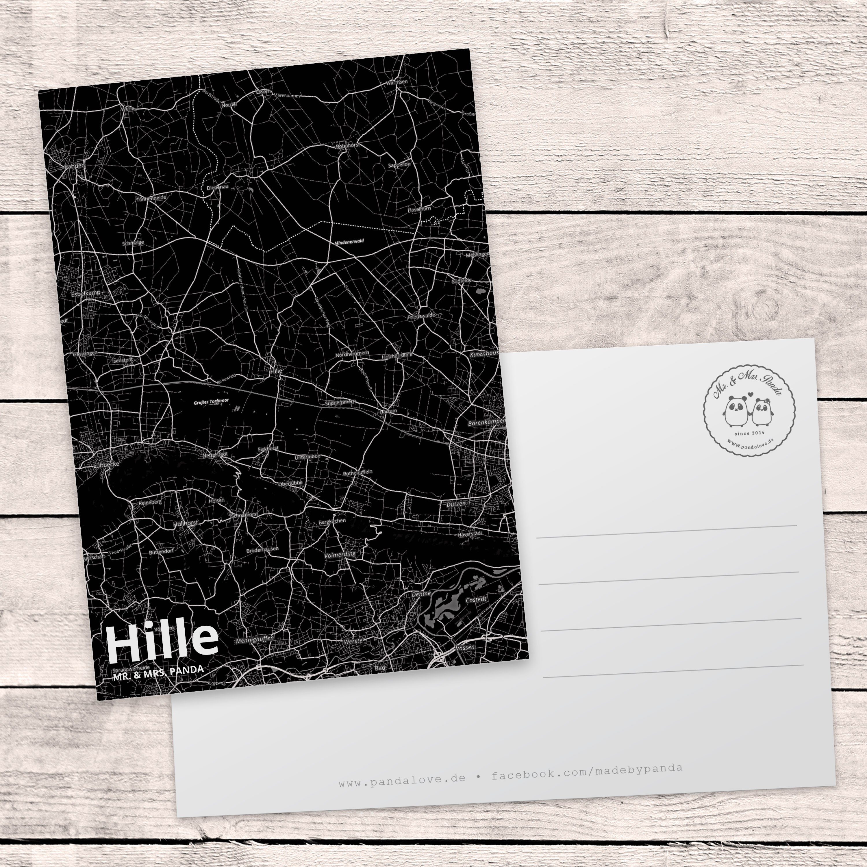 Städte, Ansichtskarte, Dorf Hille & Mrs. Geschenk, Ort, Karte Panda Mr. Stadt - Dorf, Postkarte
