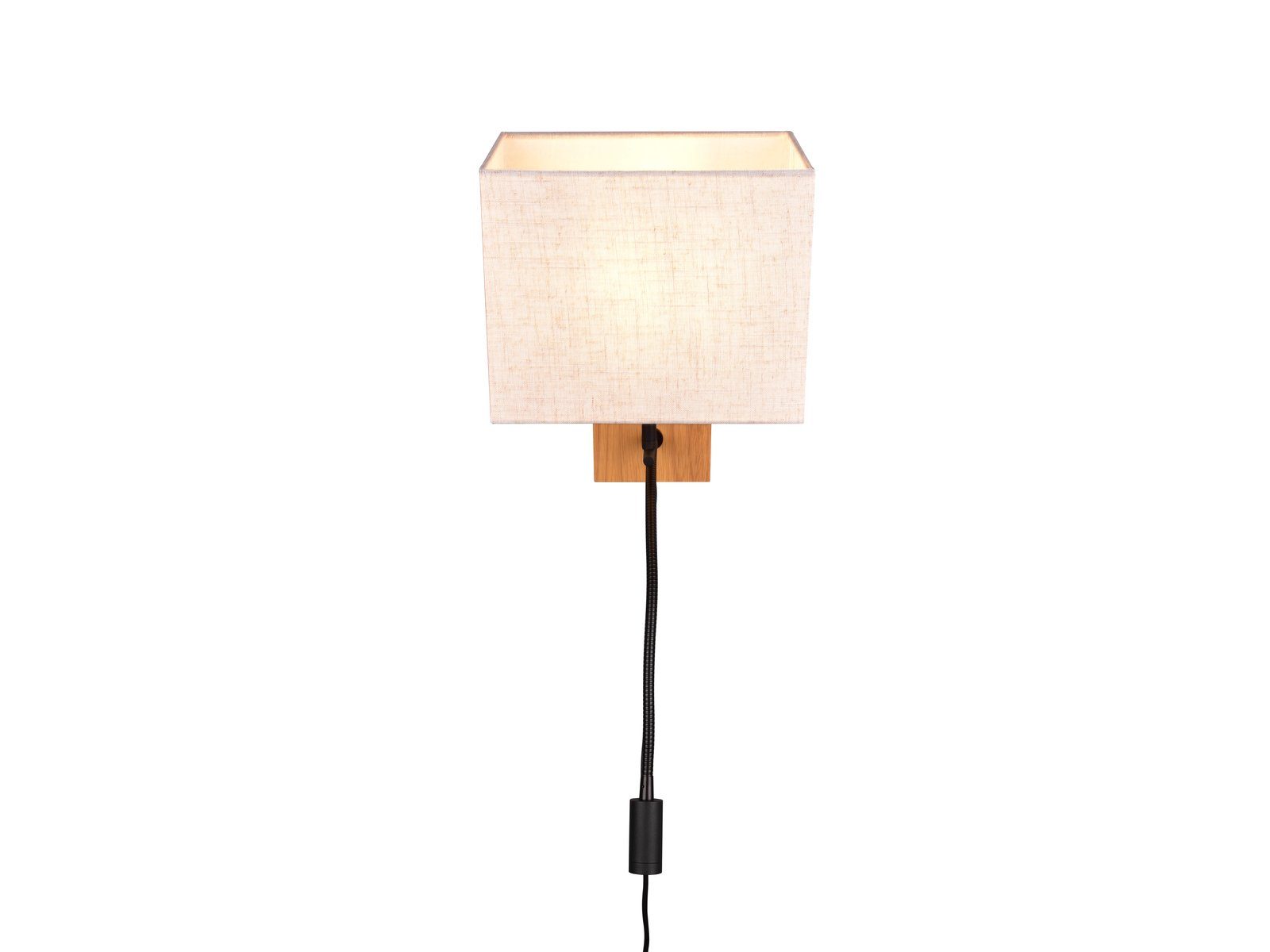 Wandleuchte, wechselbar, integriert, skandinavisch H LED Holz-lampe Leselampe Lesearm, 30cm Nachttisch Schalter mit LED LED meineWunschleuchte warmweiß, Bett fest