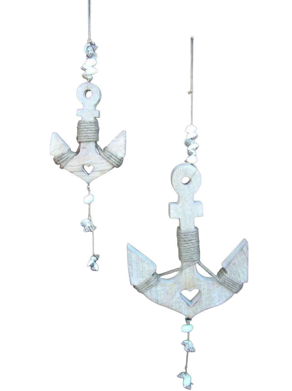 Deko-Impression Вешалки для украшений Maritime Deko, 2 Anker aus Holz Handarbeit, Meer, Küste 28 u. 17 cm (2 St)