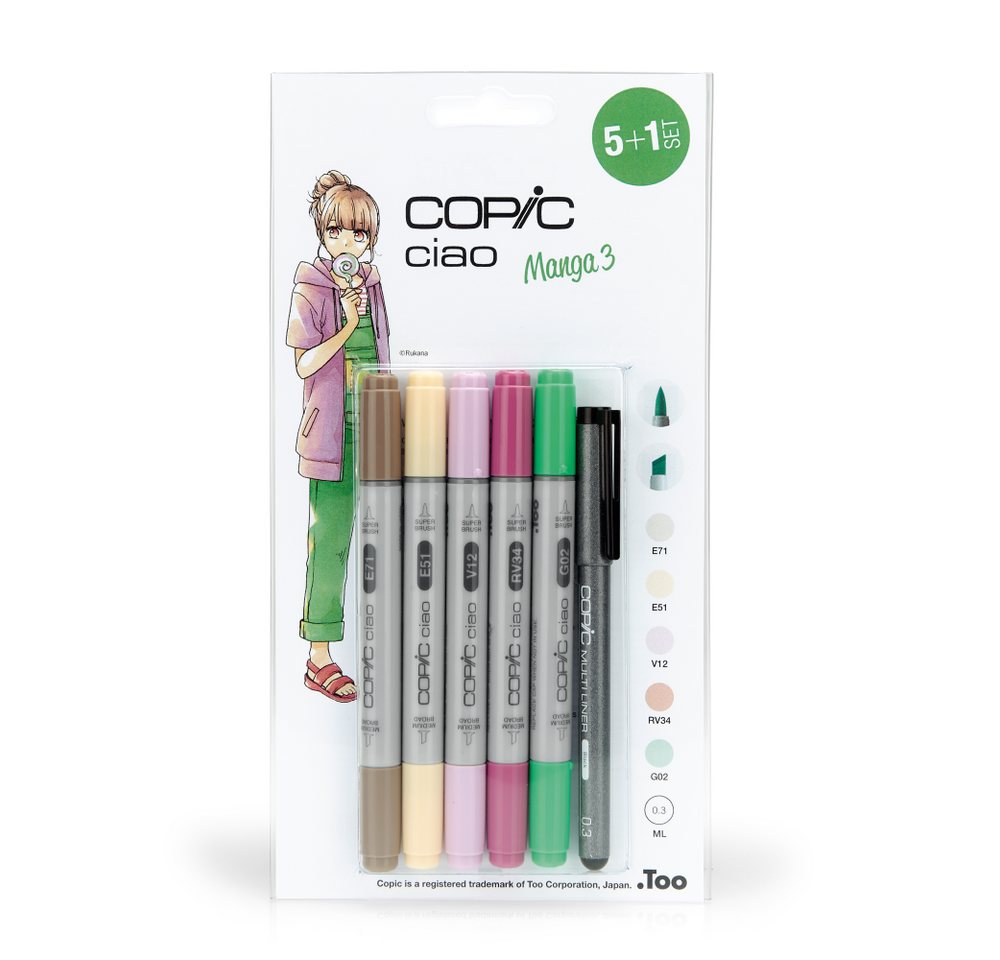 Thumbnail - COPIC Marker Ciao 5+1 Set Manga 3 -, (1-tlg)