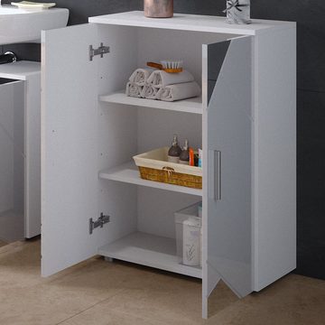 Vicco Kommode Spiegelbadschrank Badezimmermöbel Irma 60x81 cm Weiß Hochglanz