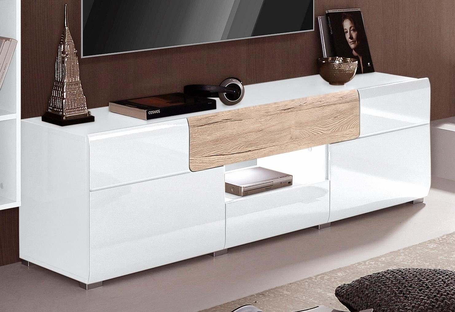 OTTO home Lowboard Toledo,Breite 159cm, trendige TV-Schrank mit dekorative Fräsungen, TV-Board ohne Beleuchtung, TV-Kommode mit viel Stauraum