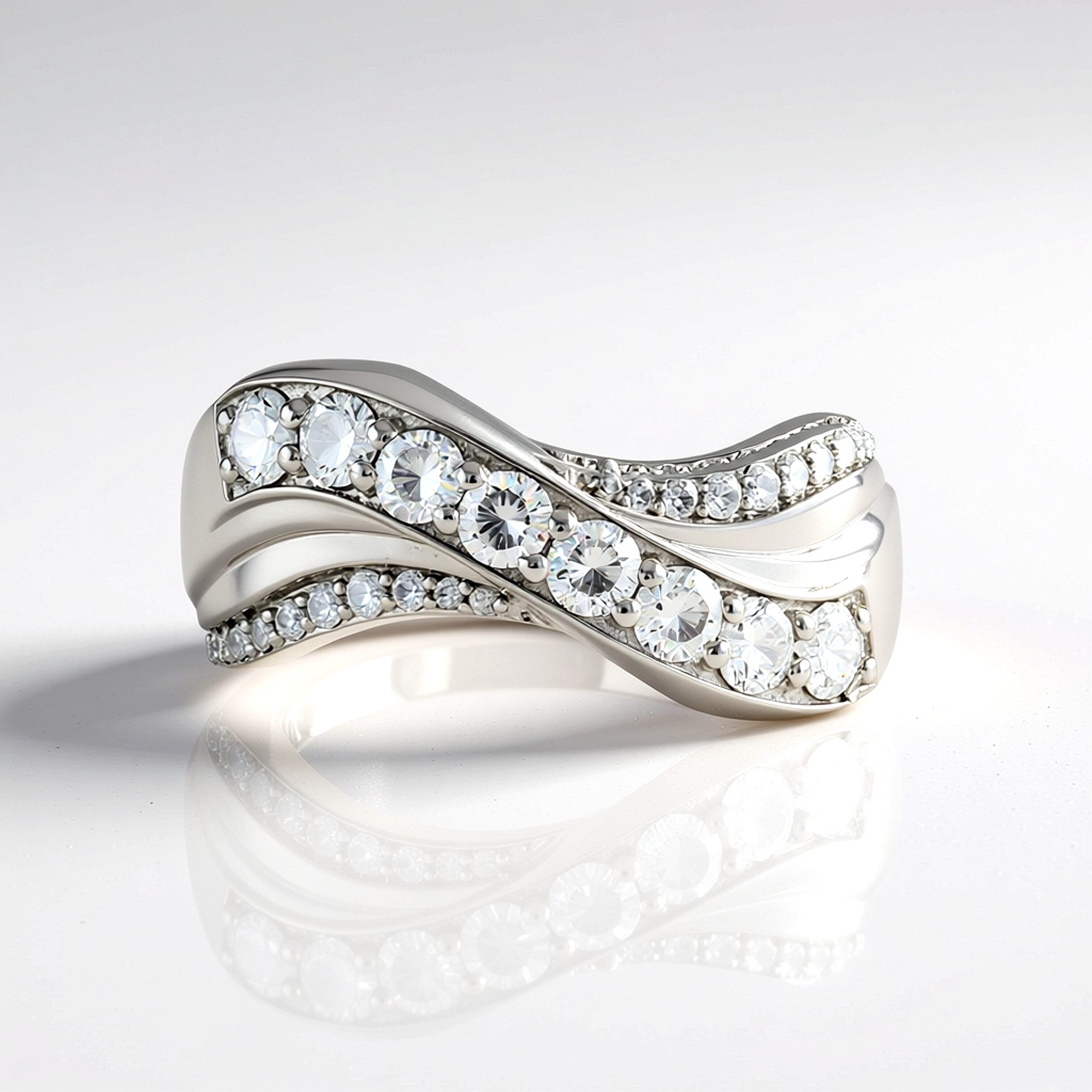 Cavill Diamantring Cavill Sterlingsilber Ring, platin., 1,067 ct Diamanten, elegant (1-tlg)