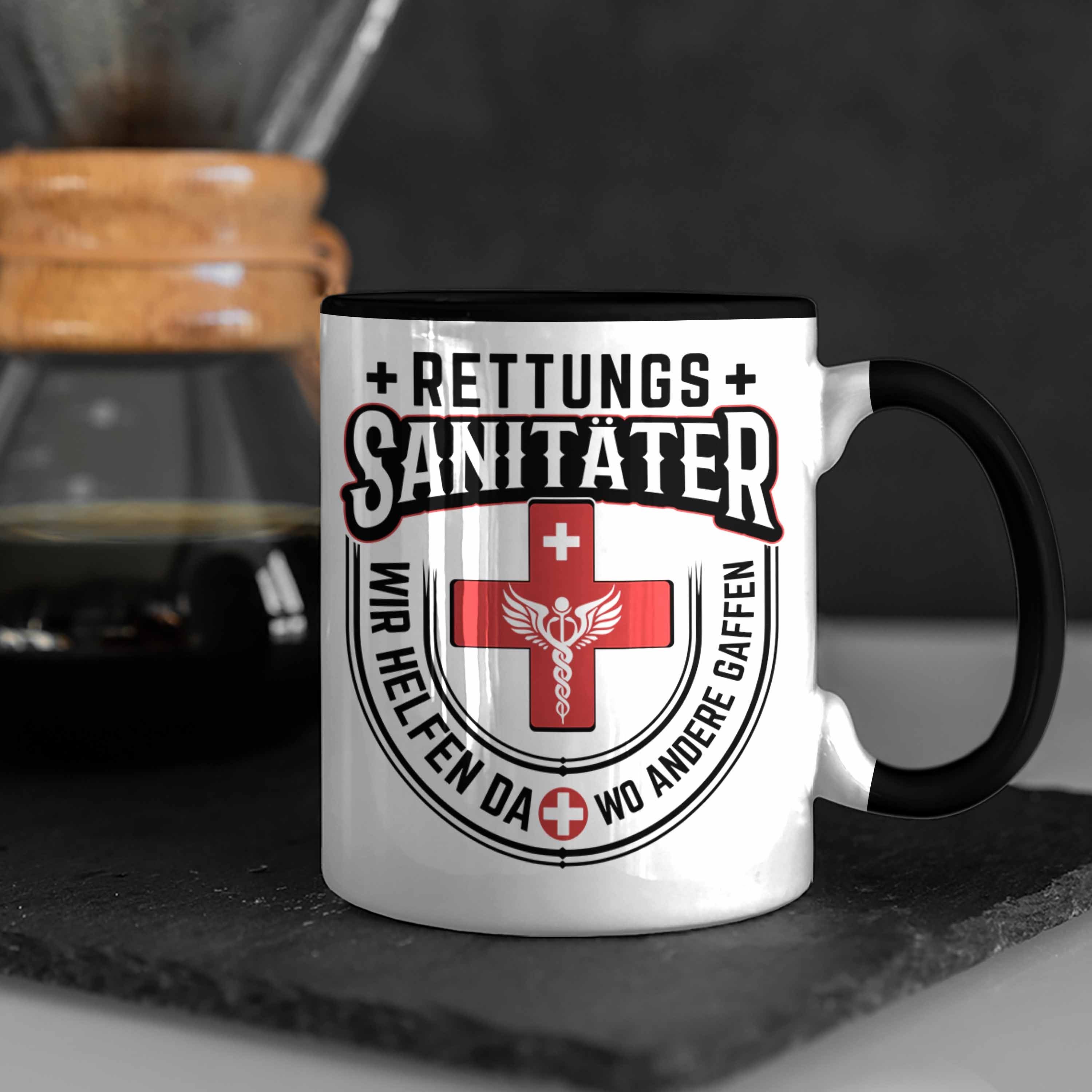 Krankentransport Geschenk Sanitäter Rettungssanitäter Tasse Not Trendation Lustig Schwarz Tasse