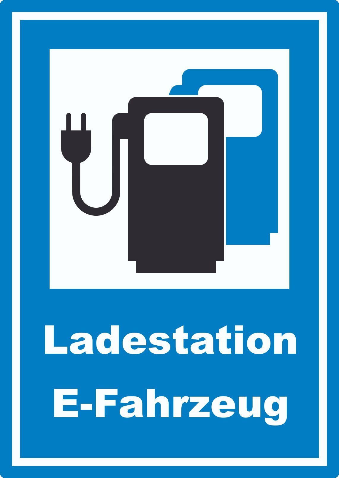 HB-Druck Aufkleber Ladestation Elektrofahrzeuge Aufkleber, wetterfest, UV-beständig, kratzfest
