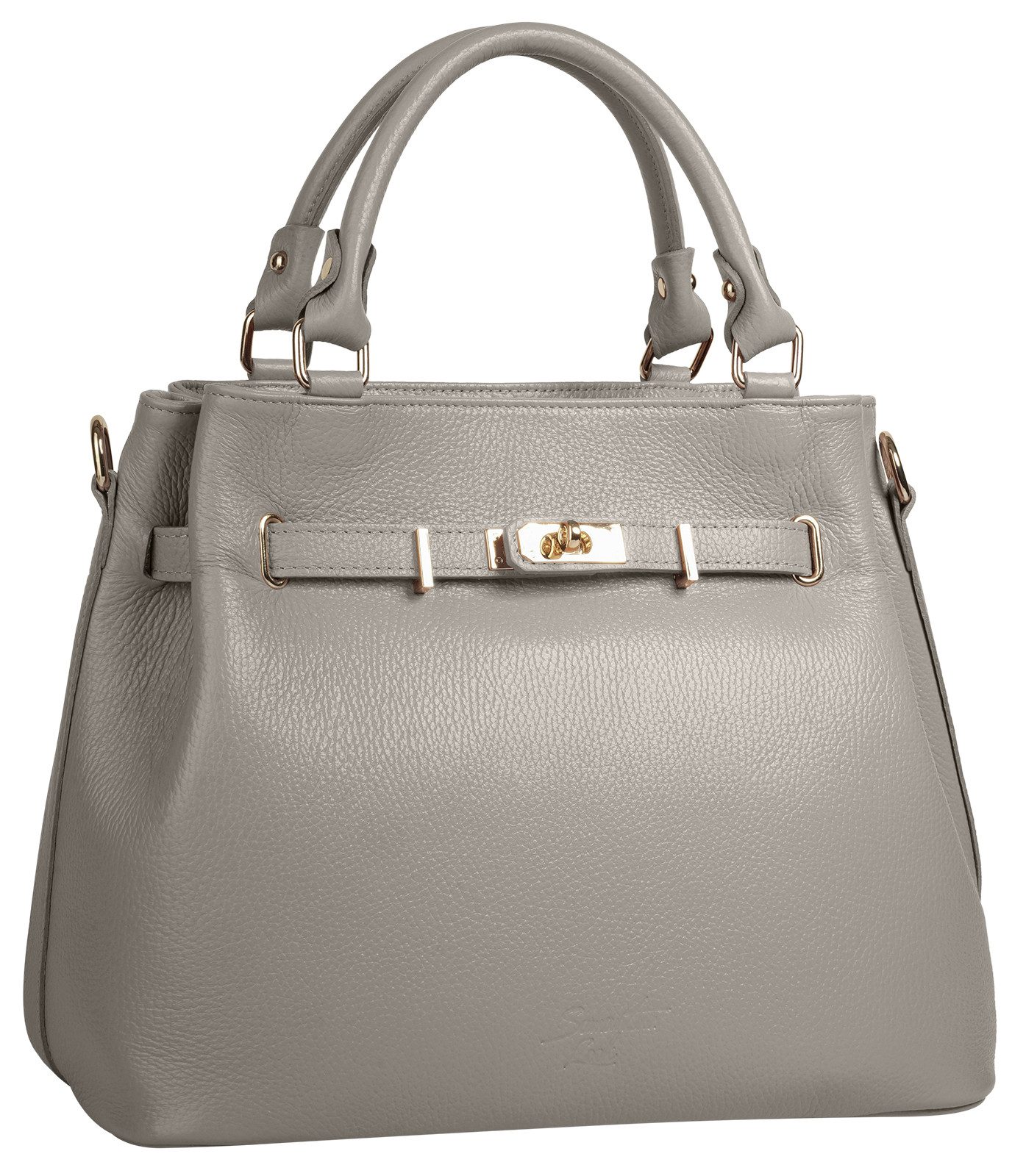 Samantha Look Henkeltasche, echt Leder, Made in Italy, geräumige Henkeltasche mit Smartphonefach
