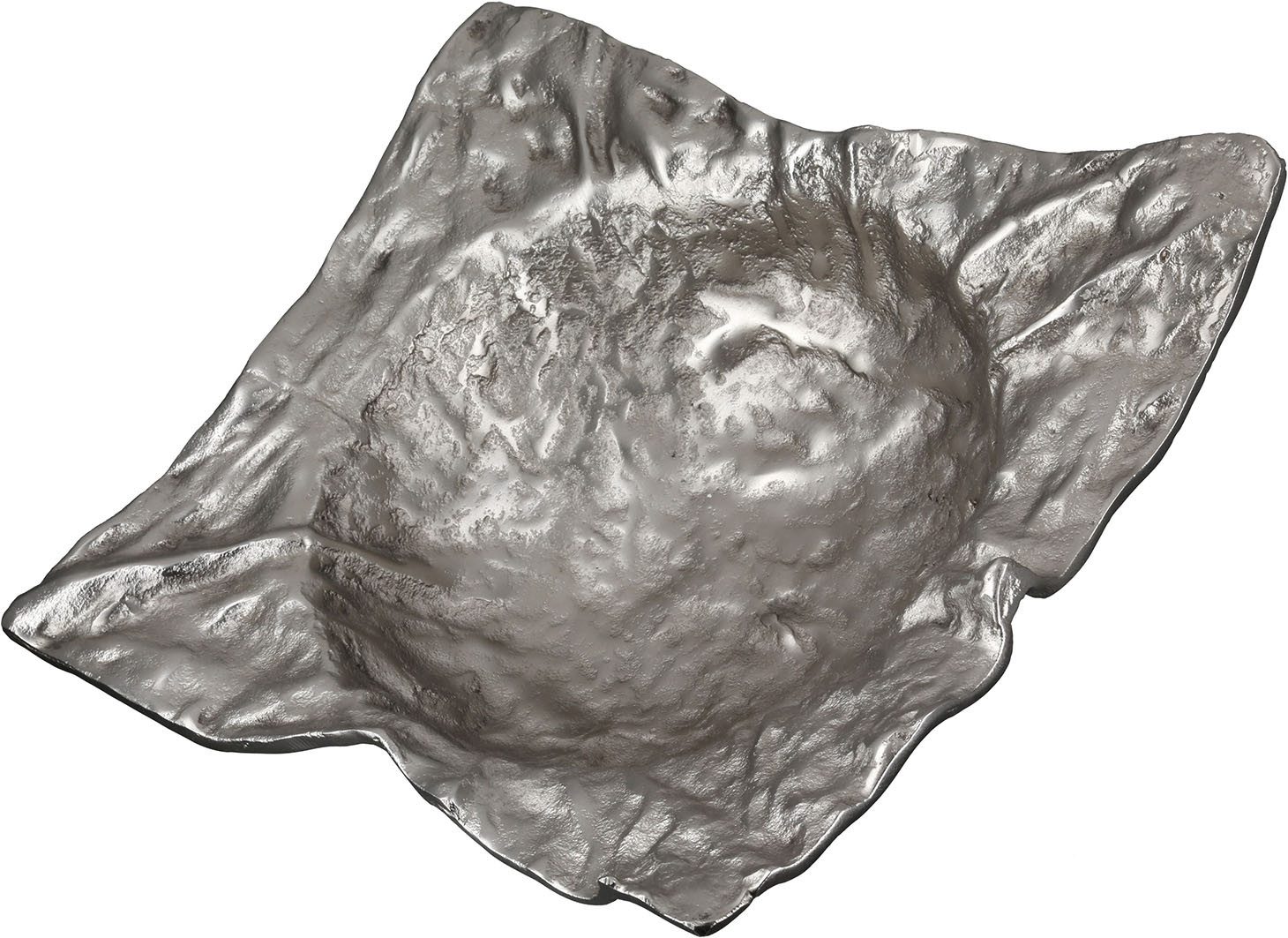 GILDE Schale Deko-Schale Crumple silberfarben, Aluminium, (1-tlg)