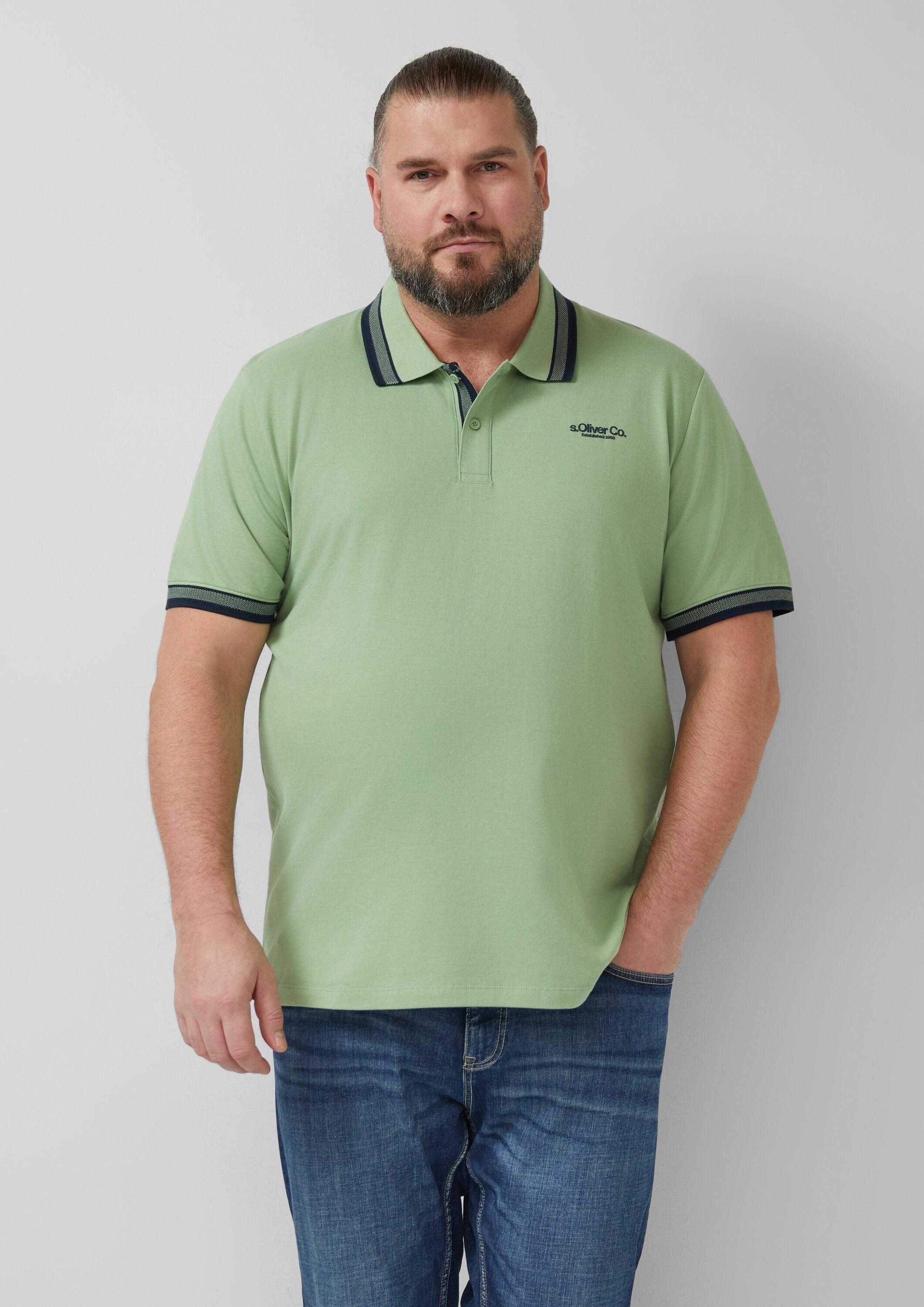 s.Oliver Kurzarmshirt Polo-Shirt Poloshirt aus Piqué mit Kontrast-Details