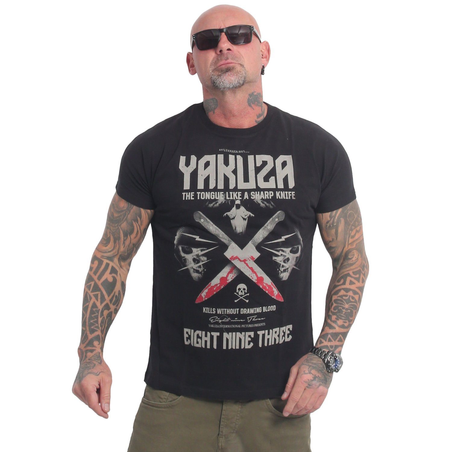 YAKUZA T-Shirt Knife Sharp schwarz