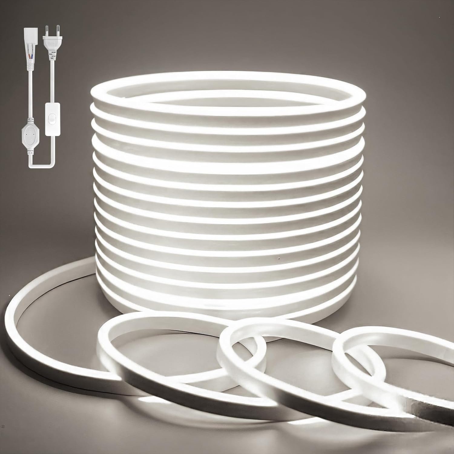 Athlix LED-Streifen Neon COB Streifen Weiß LED Strip, Wasserdicht Innen Außen, IP65 Wasserdicht, 120 LEDs pro Meter, zuschneidbar