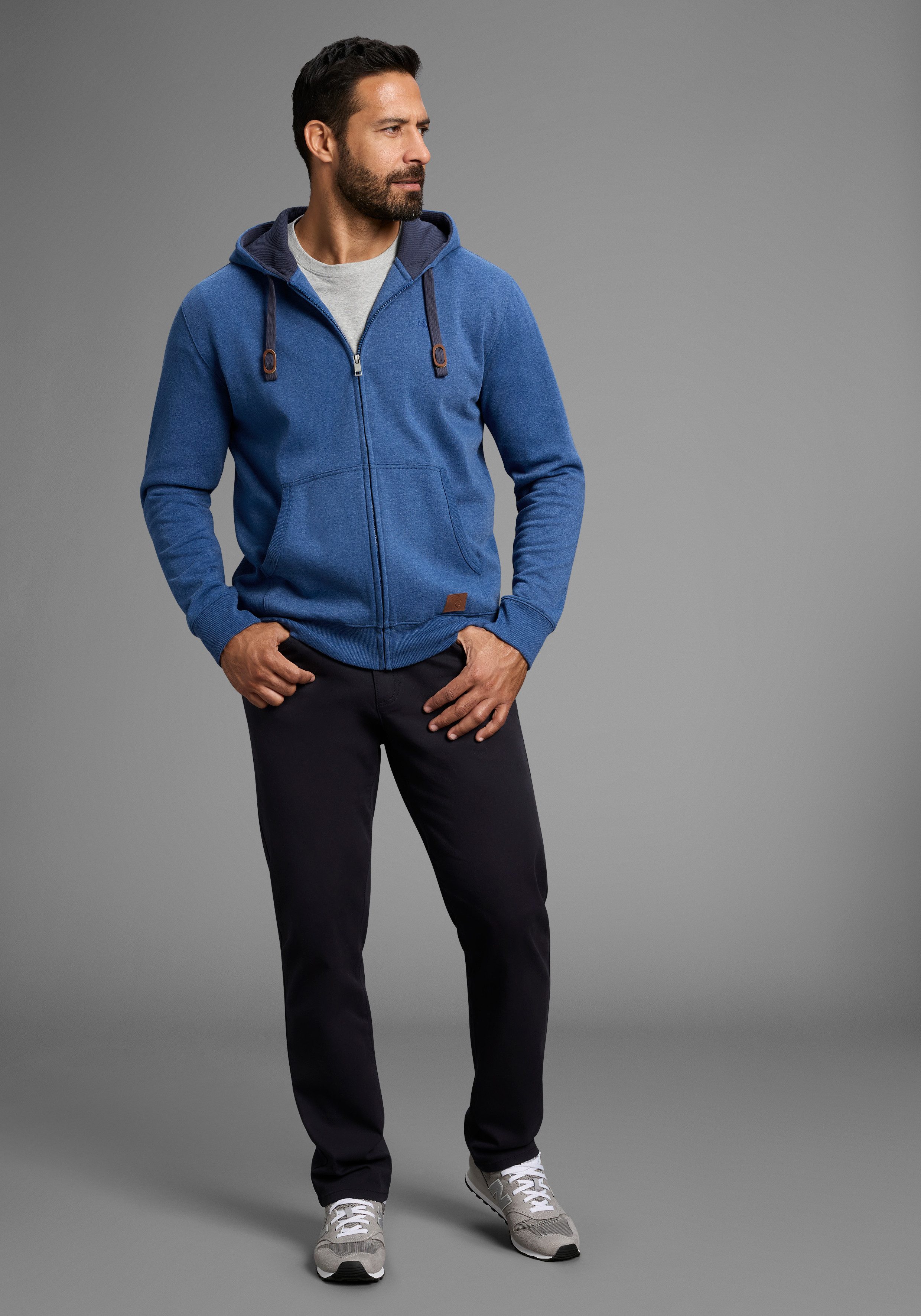 Man's World Kapuzensweatjacke mit kontrastfarbigem Innenfutter – Bild 4 von 5