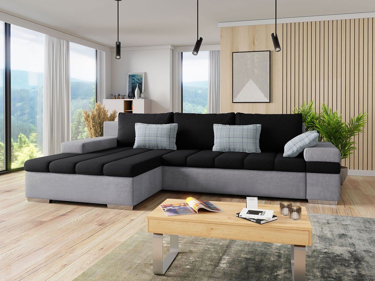 MIRJAN24 Ecksofa Bangkok, mit Bettkasten und Schlaffunktion, Moderne Eckcouch, Couch L-Form