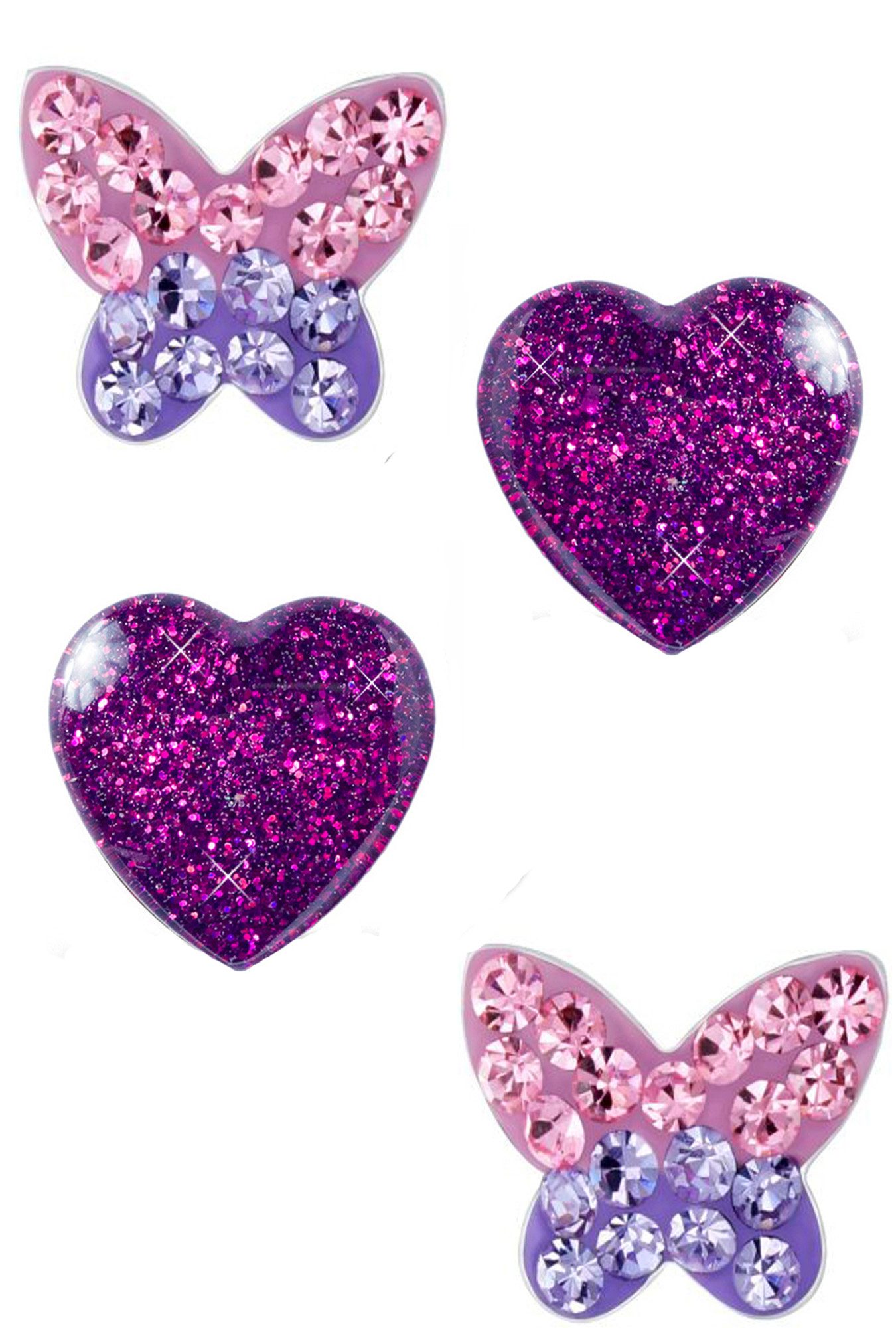 Limana Ohrring-Set Kinder Mädchen Ohrringe 925 Silber Schmetterling Edelstahl Herz, Kinderohrringe Kinderschmuck Schmuck für Mädchen