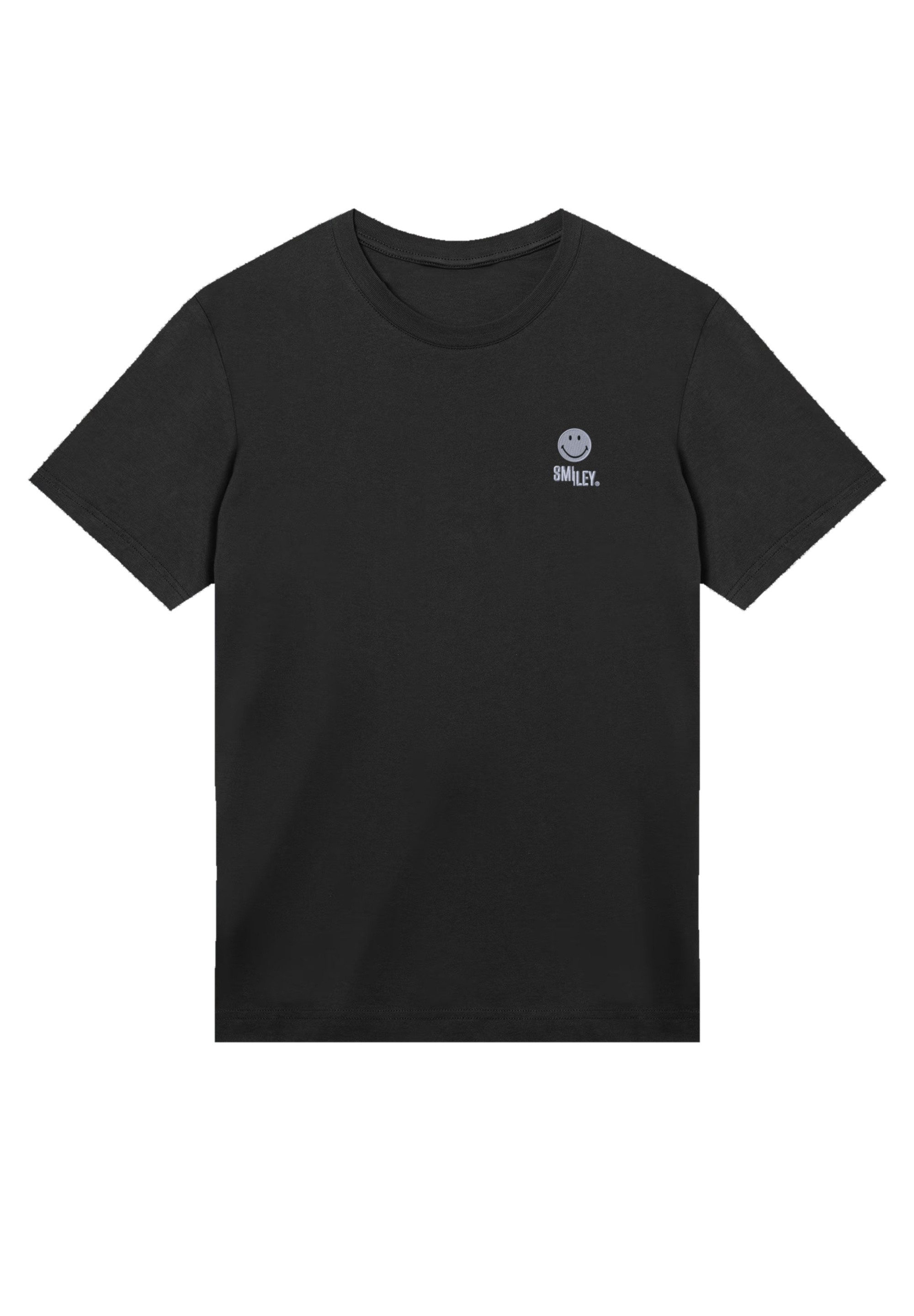 F4NT4STIC T-Shirt Smiley Split Wordmark light Bestickt Premium Qualität