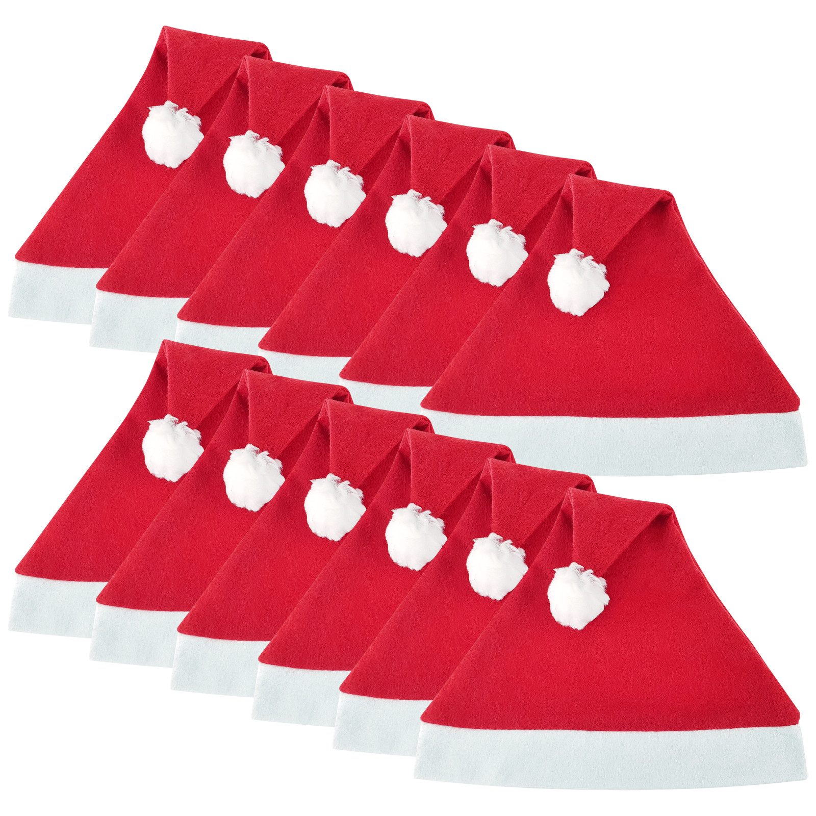 Wellgro Bommelmütze 12 Weihnachtsmützen mit Bommel