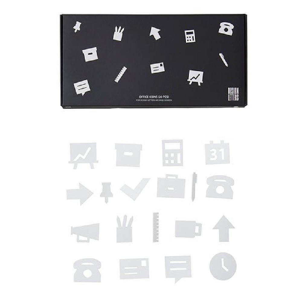 Design Letters Pinnwand Office Icons Weiß