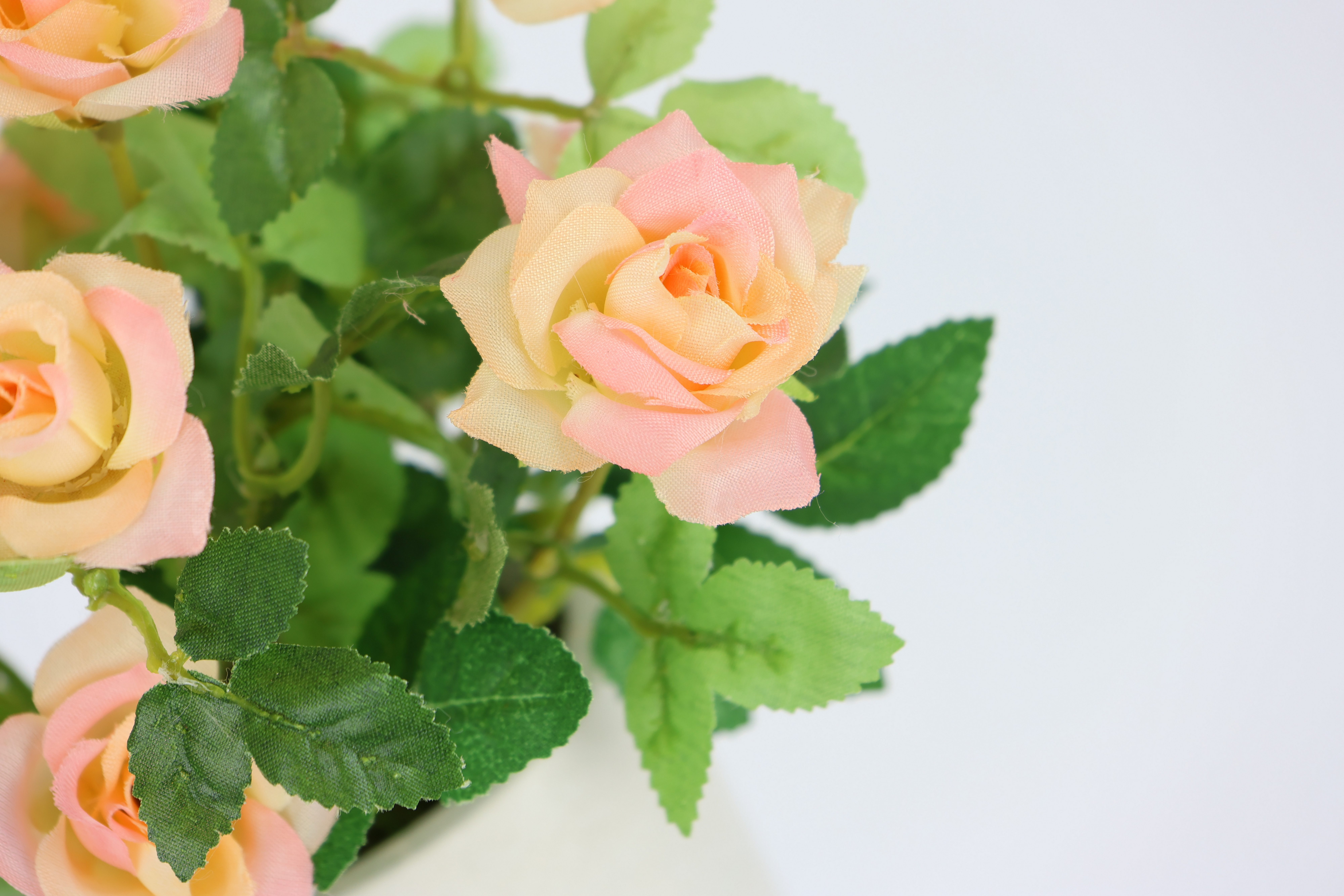 Kunstblume Wildrosen Busch im Topf Rosen, I.GE.A., Höhe 21 cm, Rosen Kunstrosen Kunstpflanze Blumen Künstliche Hochzeitsdeko