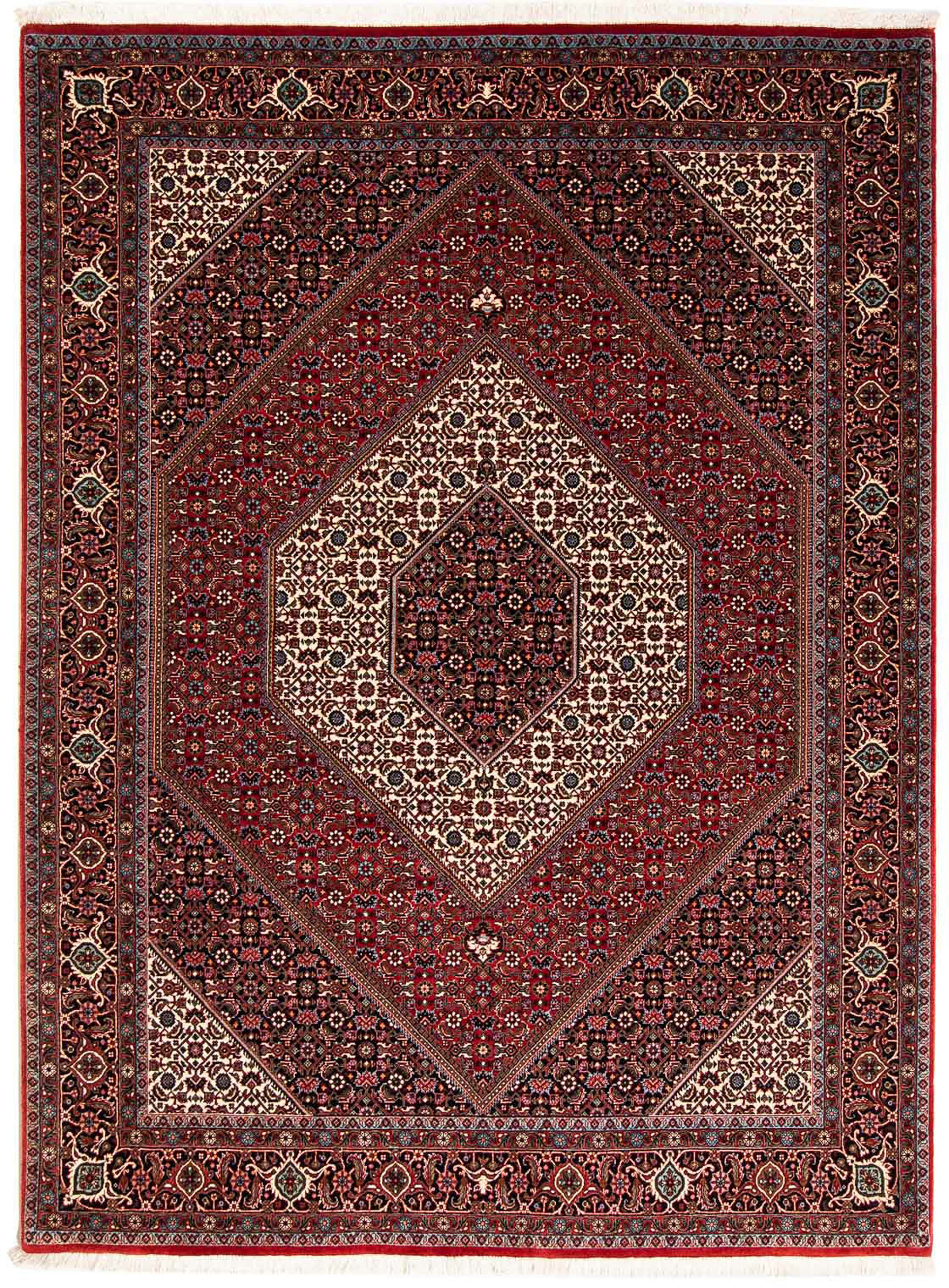Orientteppich Perser - Bidjar - 245 rechteckig, morgenland, mm, - mit Einzelstück 15 dunkelrot, Handgeknüpft, x Höhe: Zertifikat Wohnzimmer, 172 cm