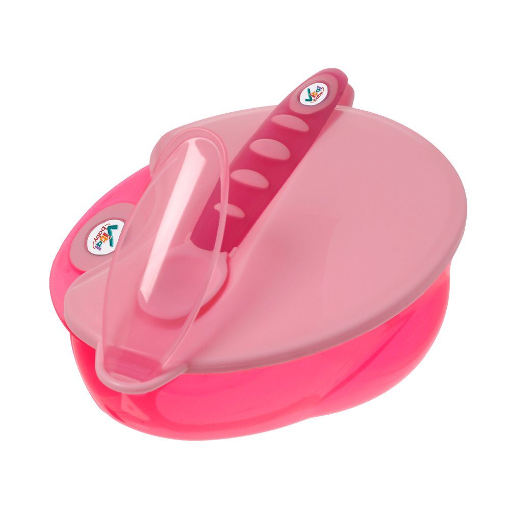 Vital Baby Lunchbox Babys erstes Tellerset mit Deckel und Löffel ab 4 Monaten, Teller/Schale mit Deckel und Löffel