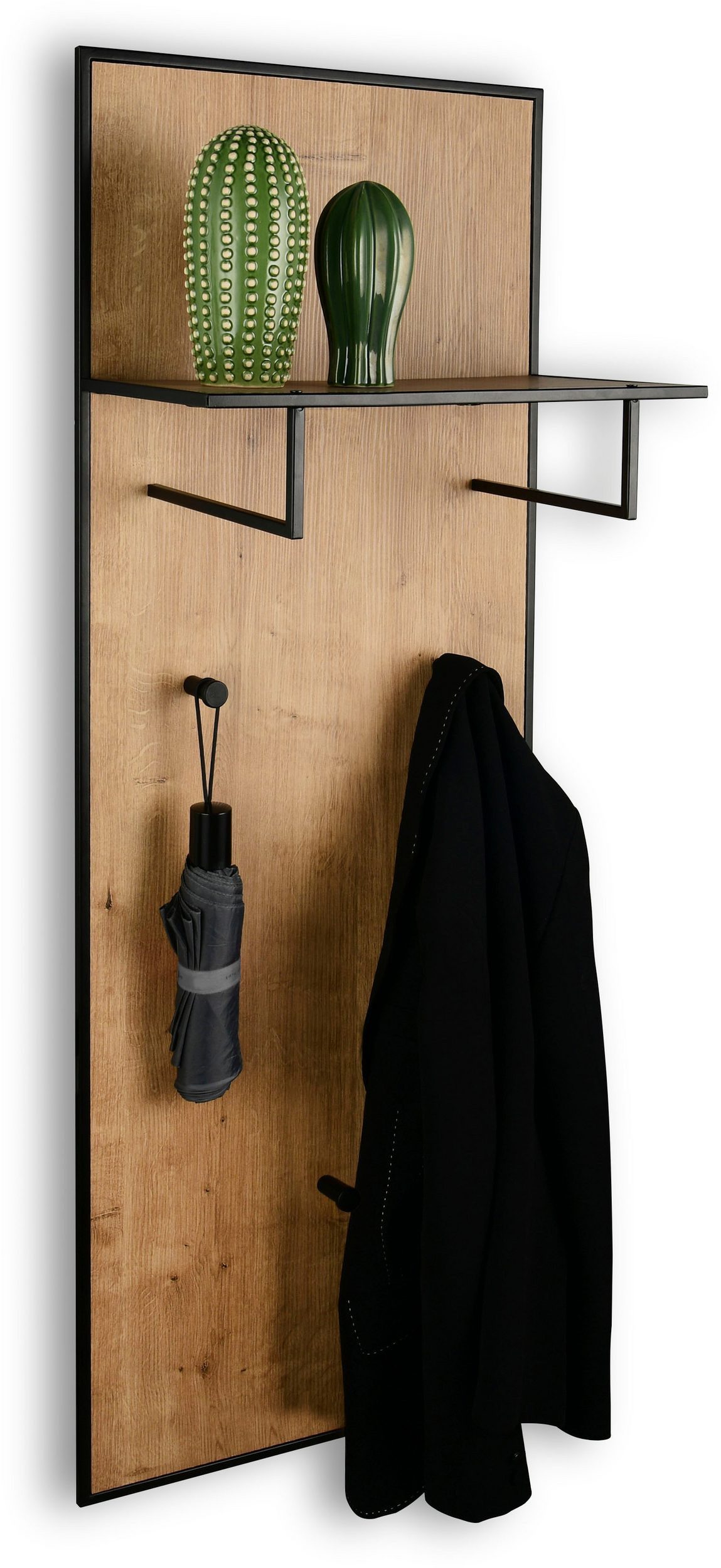furnling Wandgarderobe Fely, mit 3 Haken und praktischer Ablagefläche, Artisan Eiche, Höhe 122 cm