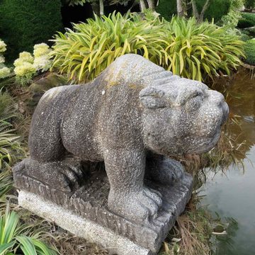 Asien LifeStyle Gartenfigur Asiatische Raubkatze Garten Skulptur Naturstein