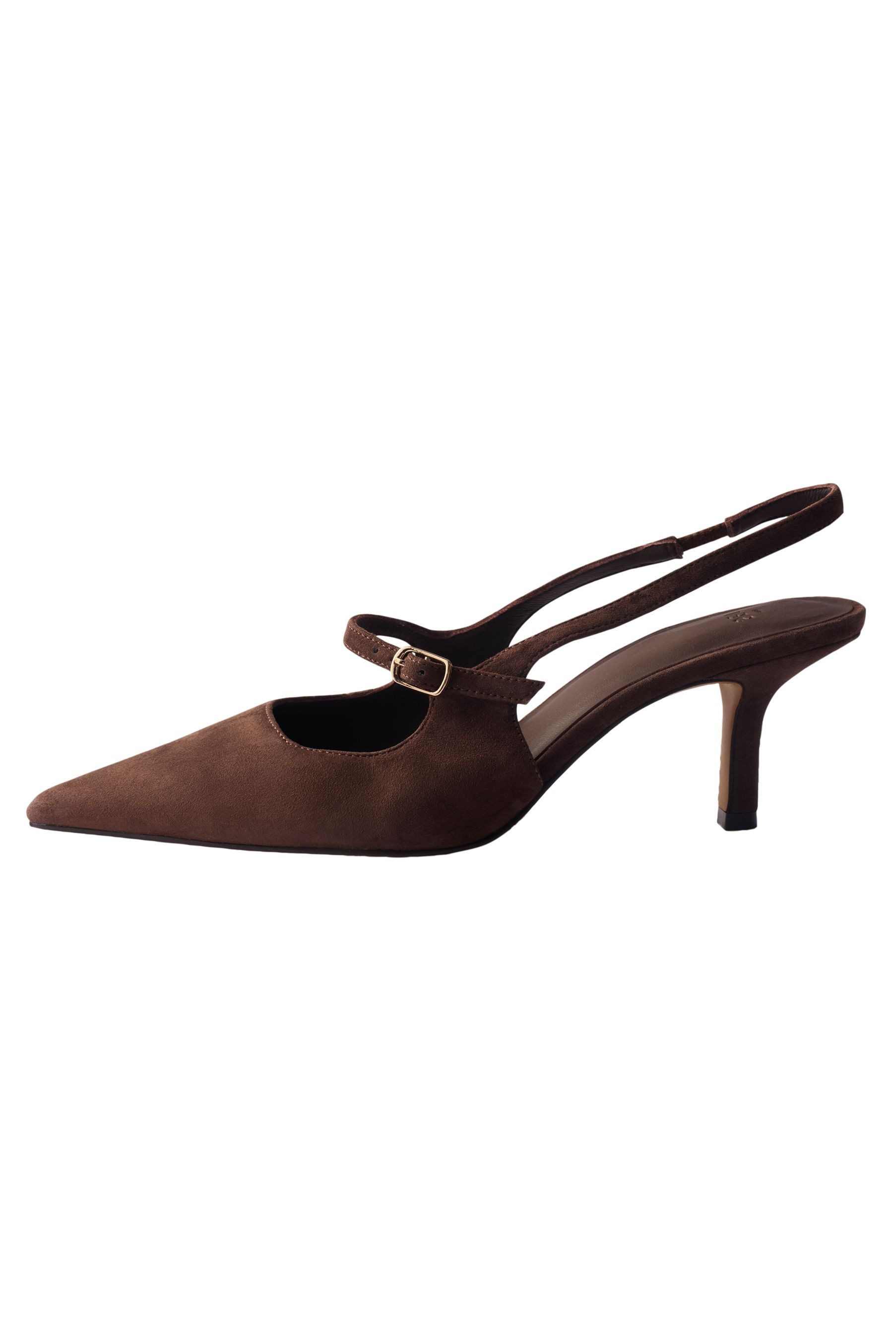 The Set Slingbacks aus Premium-Veloursleder Slingsandalette