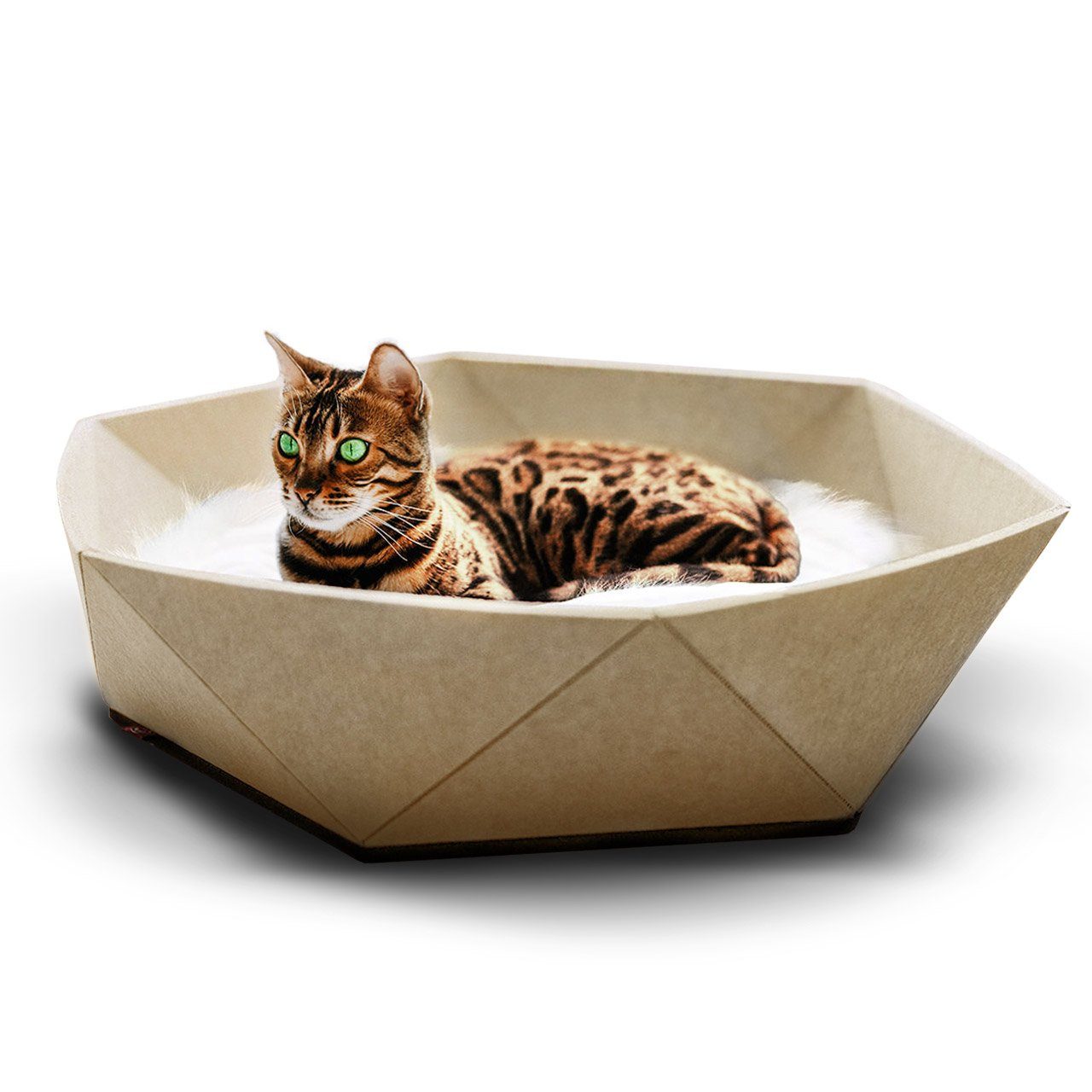 Canadian Cat Company Tierbett Katzenbett Zoey aus Filz, braun/beige, Filzko günstig online kaufen