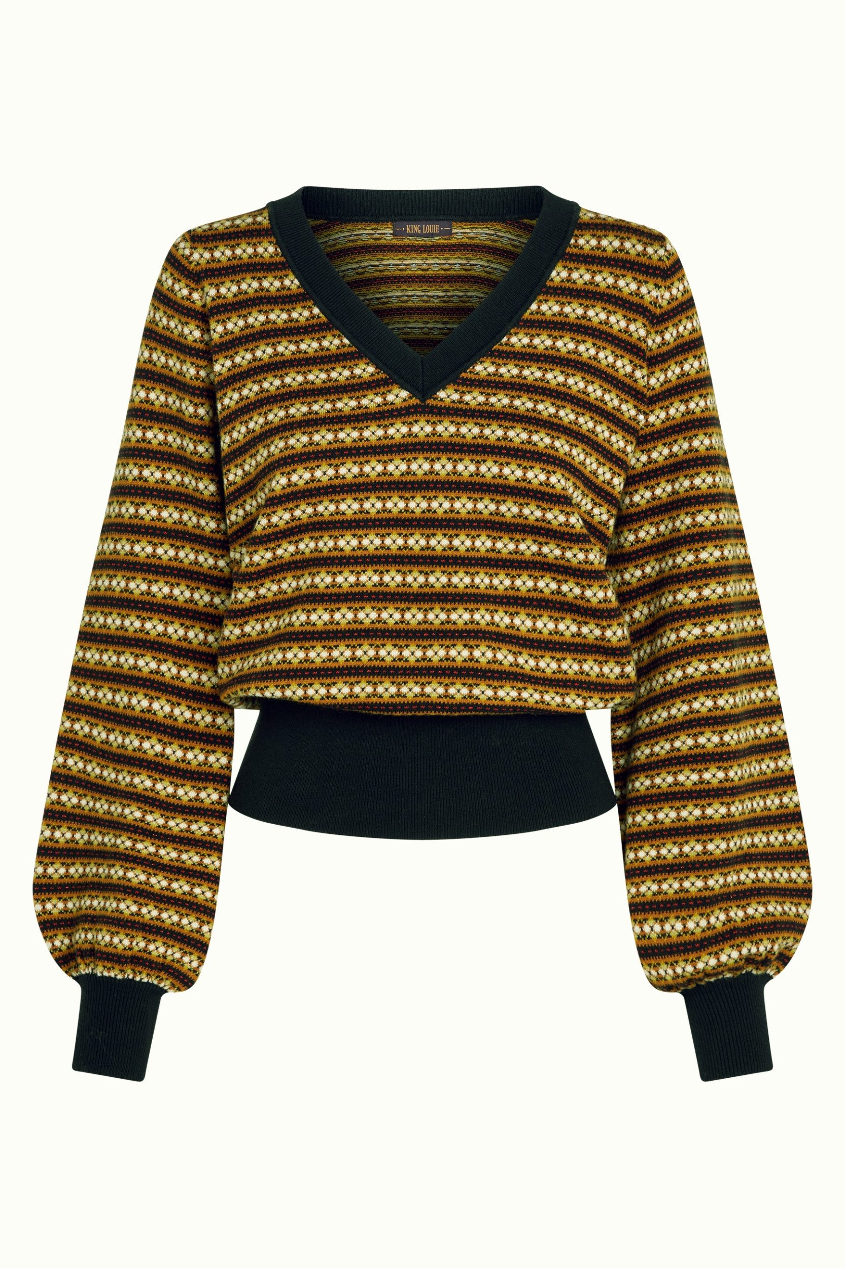 King Louie Langarmshirt V-Neck Bellsleeve Walter