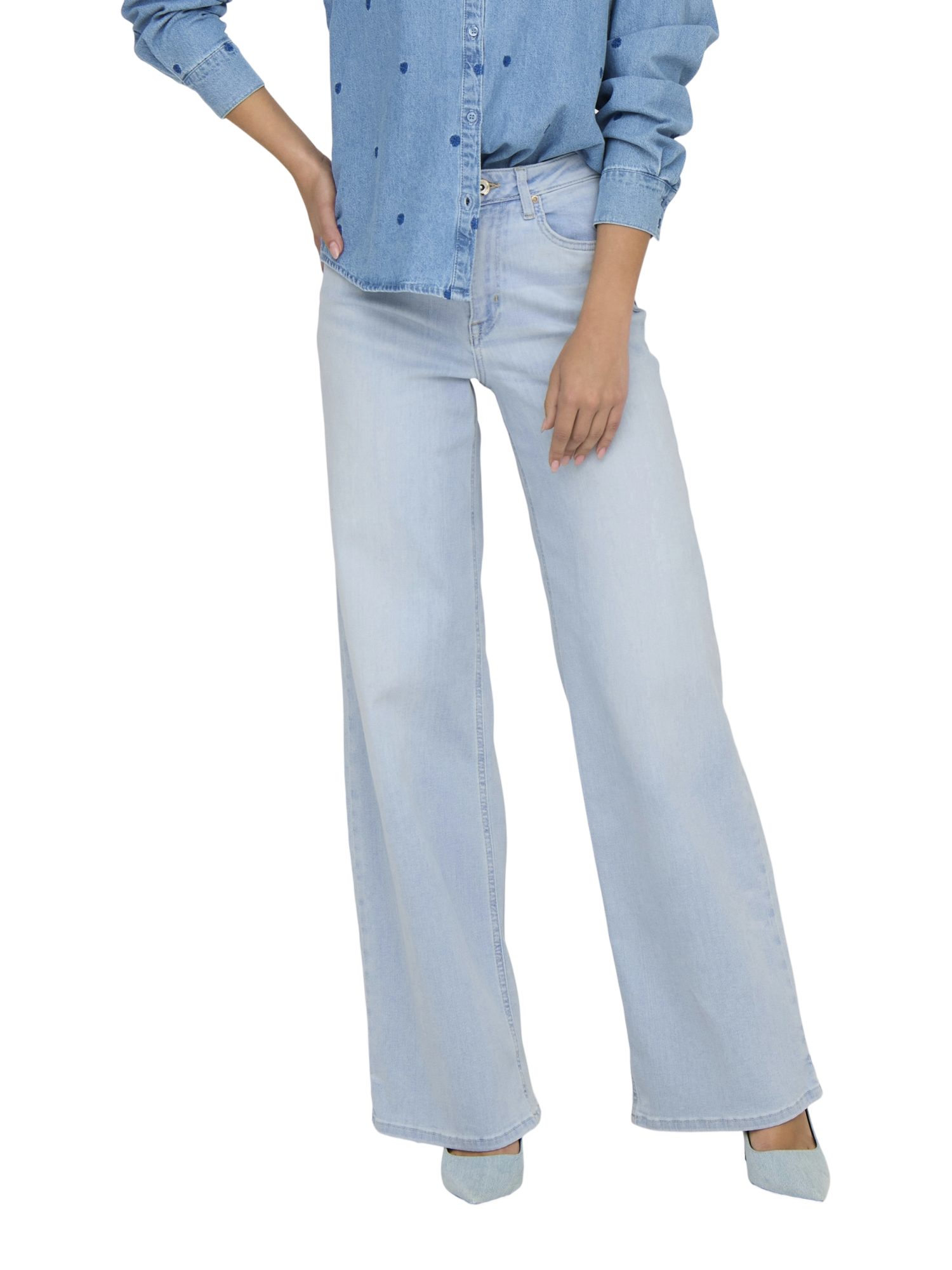 ONLY Jeansleggings 2026 8_PRESPRING blau,Casual,Baumwolle,Unifarben,Wide Leg,Hoch – Bild 3 von 5
